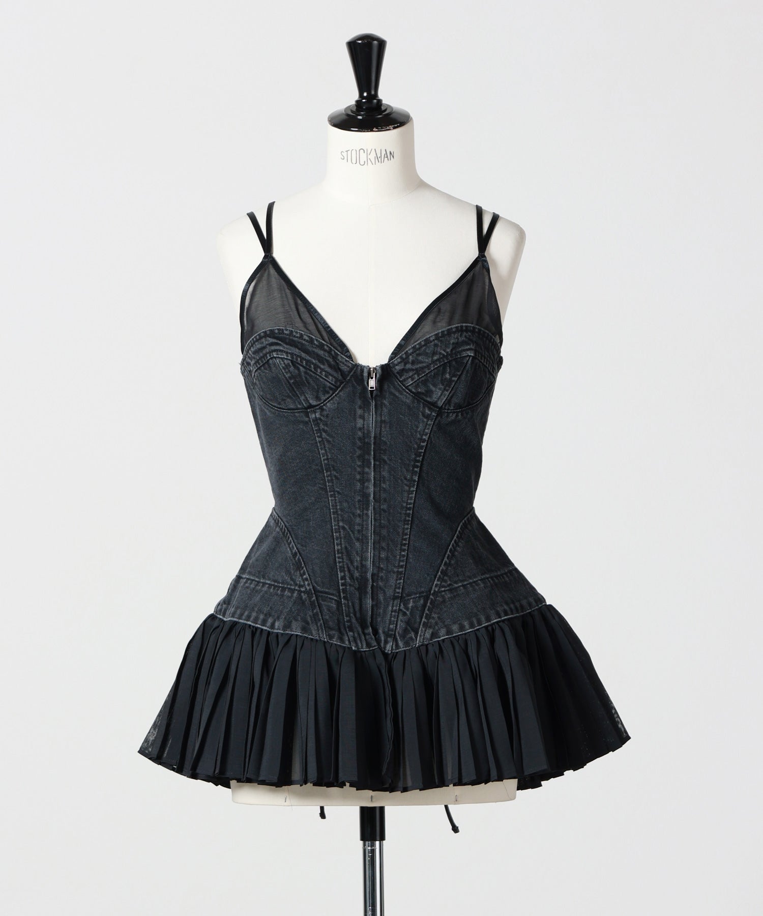 FETICO(フェティコ)】 ORGANIC COTTON DENIM PLEATED BUSTIER TOP