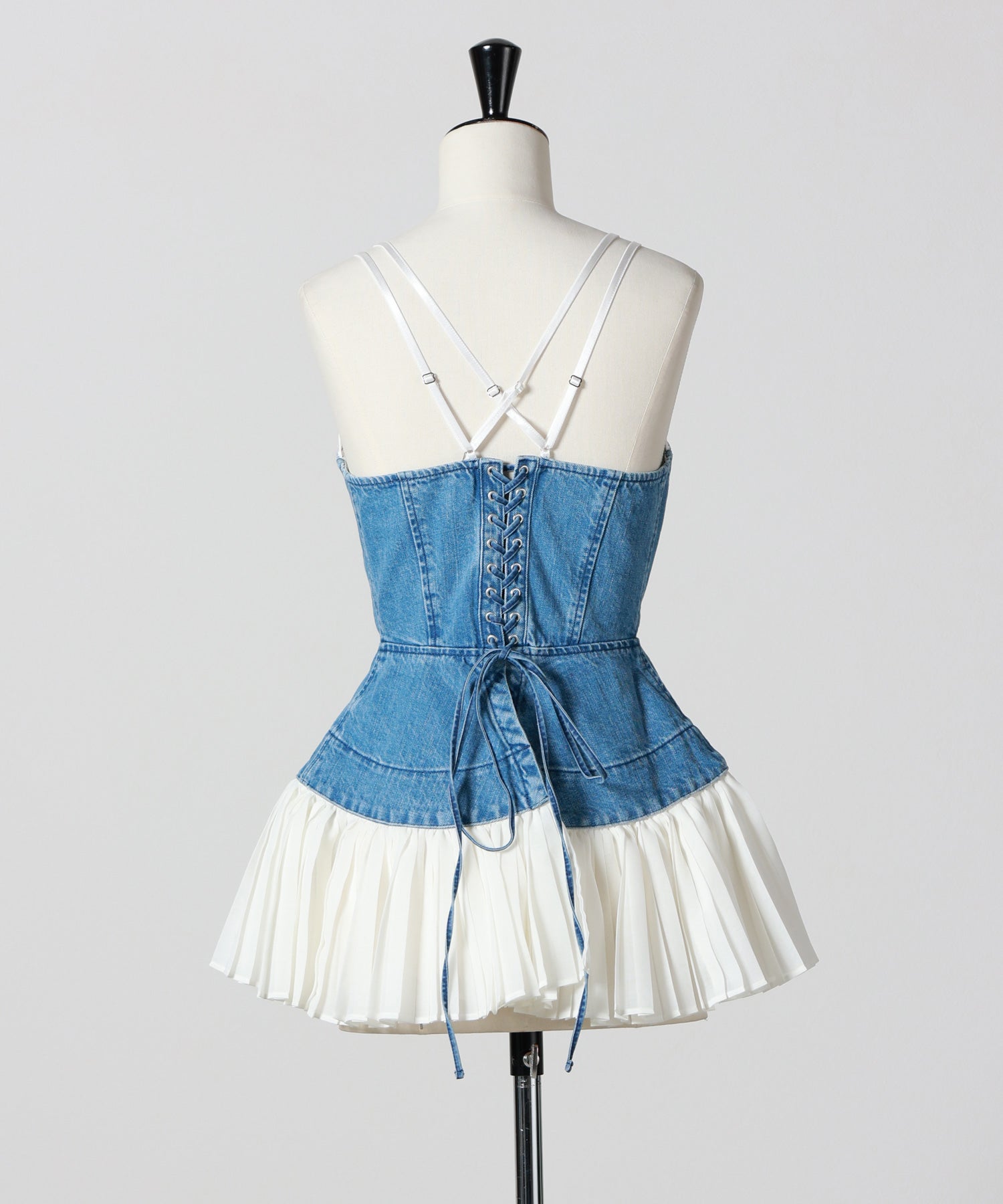 FETICO(フェティコ)】 ORGANIC COTTON DENIM PLEATED BUSTIER TOP