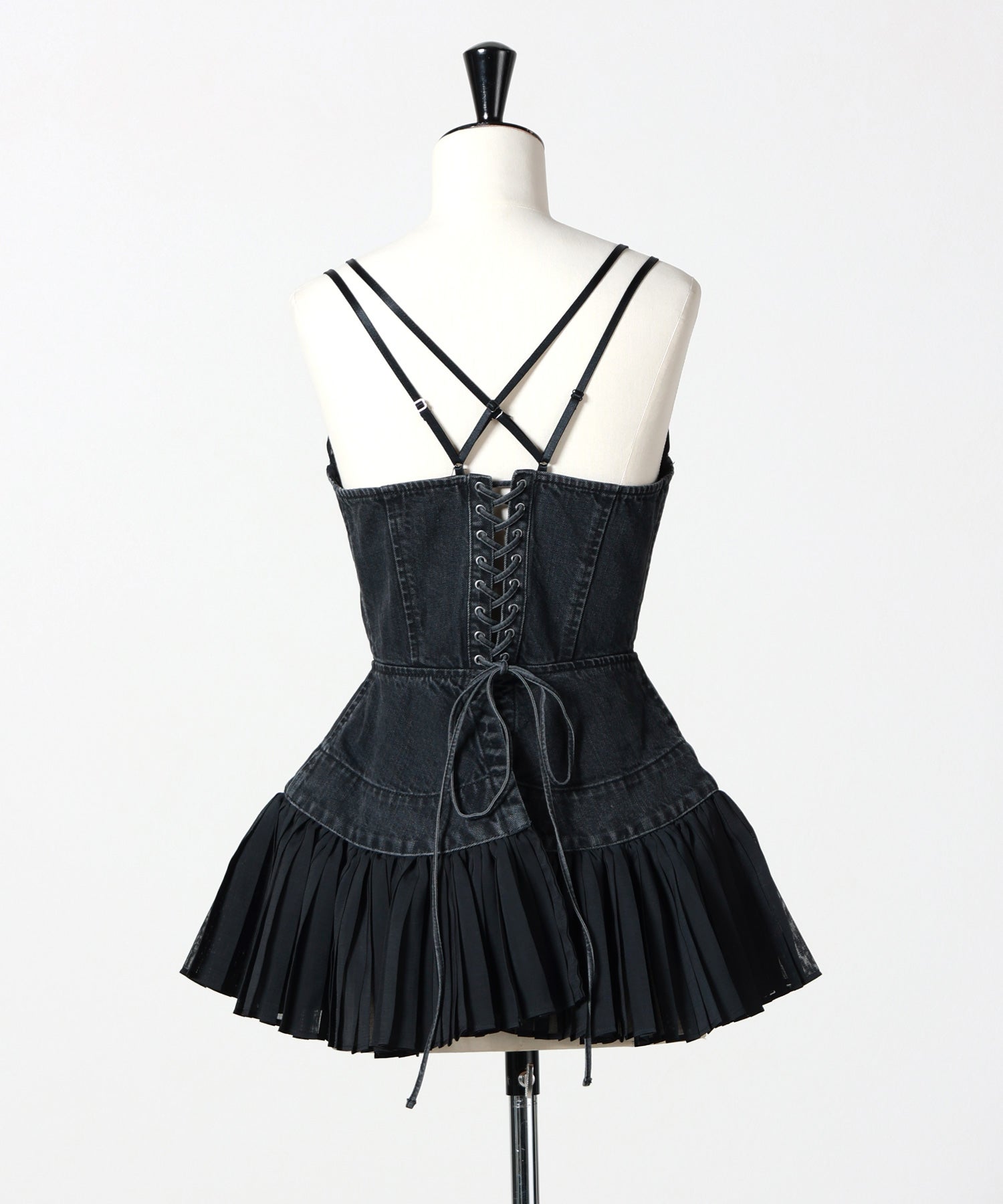 FETICO（フェティコ）BARATHEA BISTIER TOP FETICO(フェティコ)】 ORGANIC COTTON DENIM PLEATED BUSTIER TOP