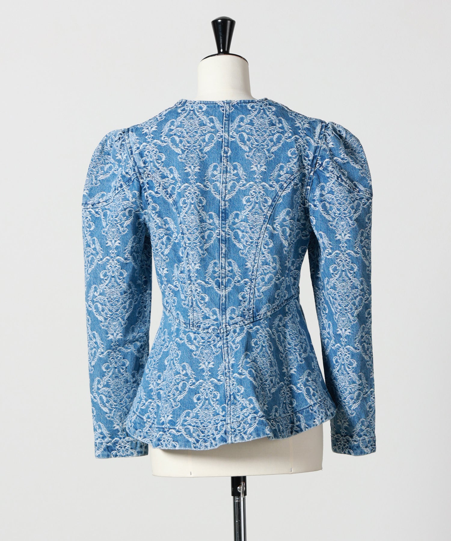FETICO(フェティコ)】 DAMASK PRINT DENIM PEPLUM JACKET｜PARIGOT