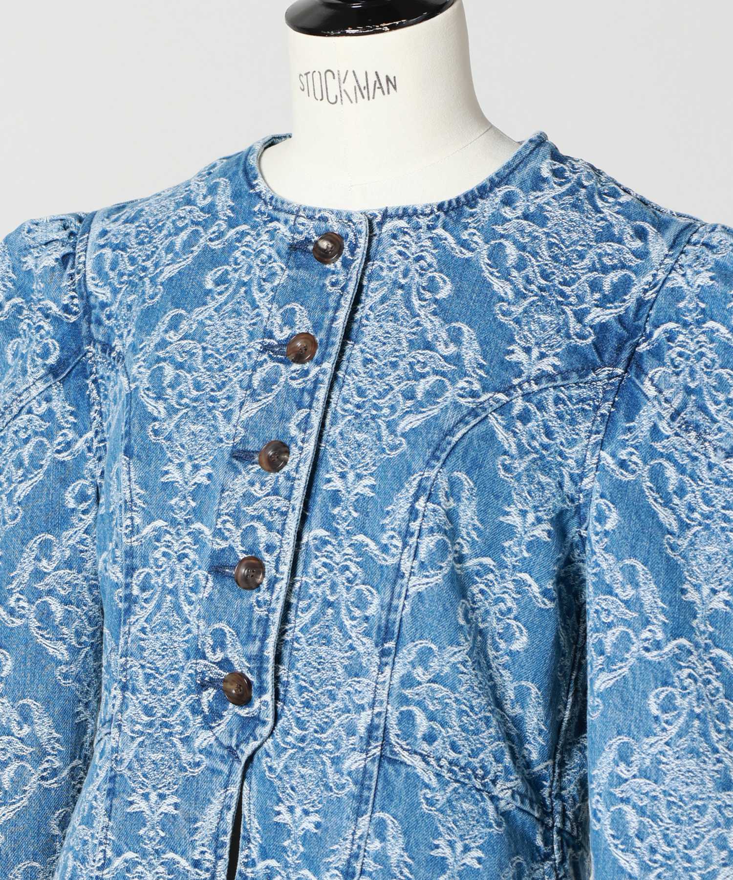 FETICO(フェティコ)】 DAMASK PRINT DENIM PEPLUM JACKET｜PARIGOT