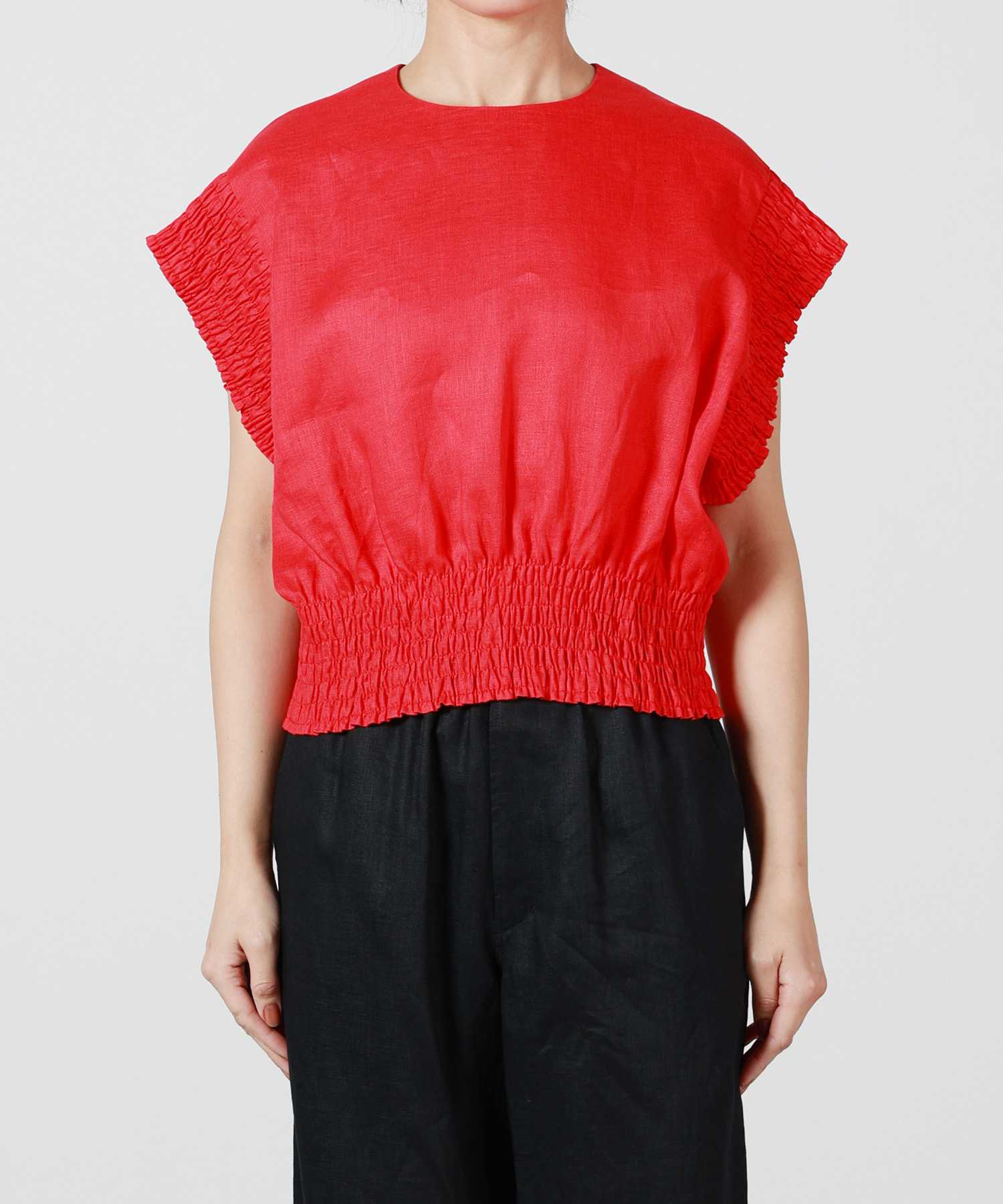 HYKE(ハイク)】 LINEN SHIRRED BLOUSE｜PARIGOT ONLINE（パリゴ
