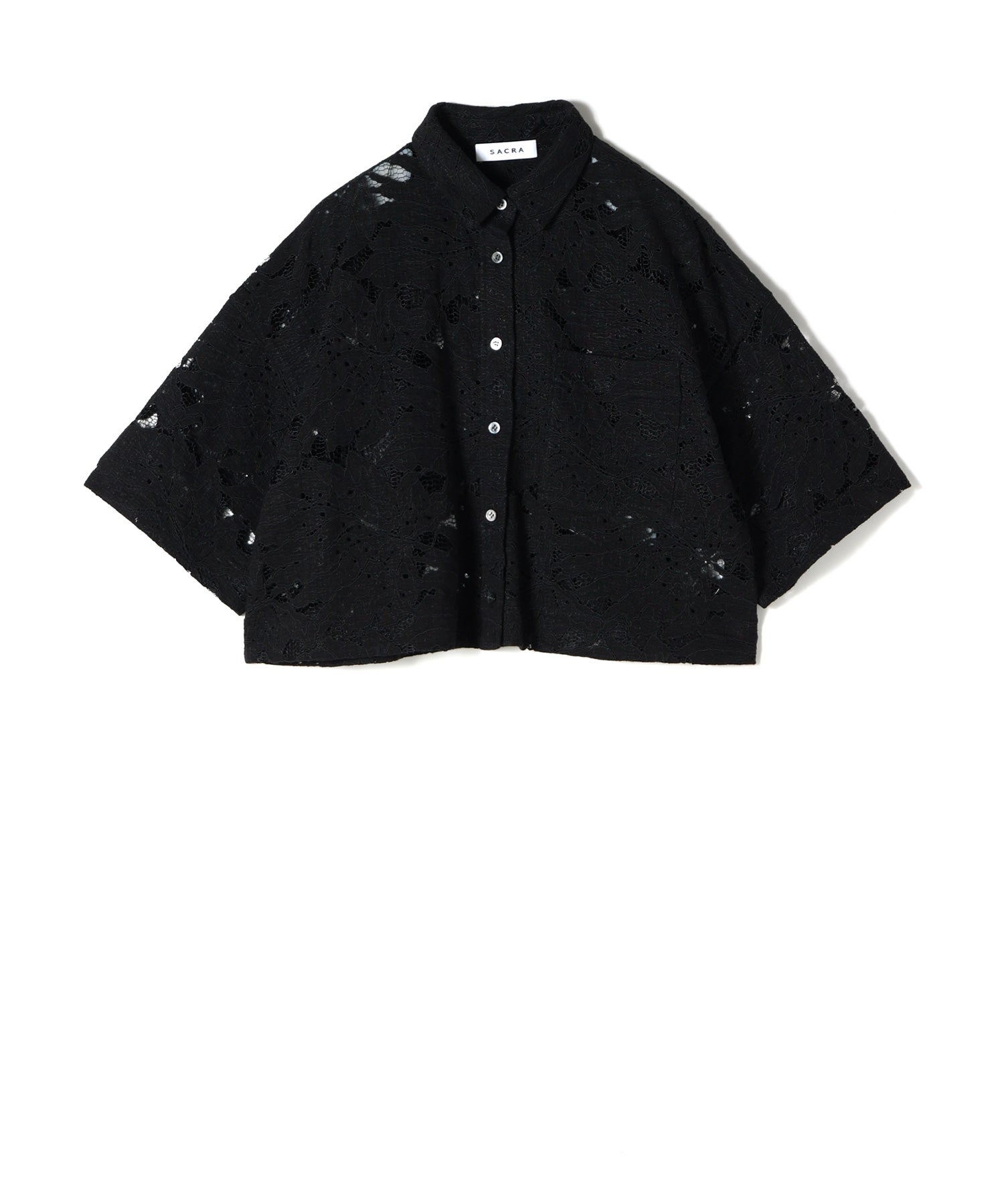 SACRA(サクラ)】 LEAF RASCHEL LACE CROPPED SHIRT｜PARIGOT ONLINE