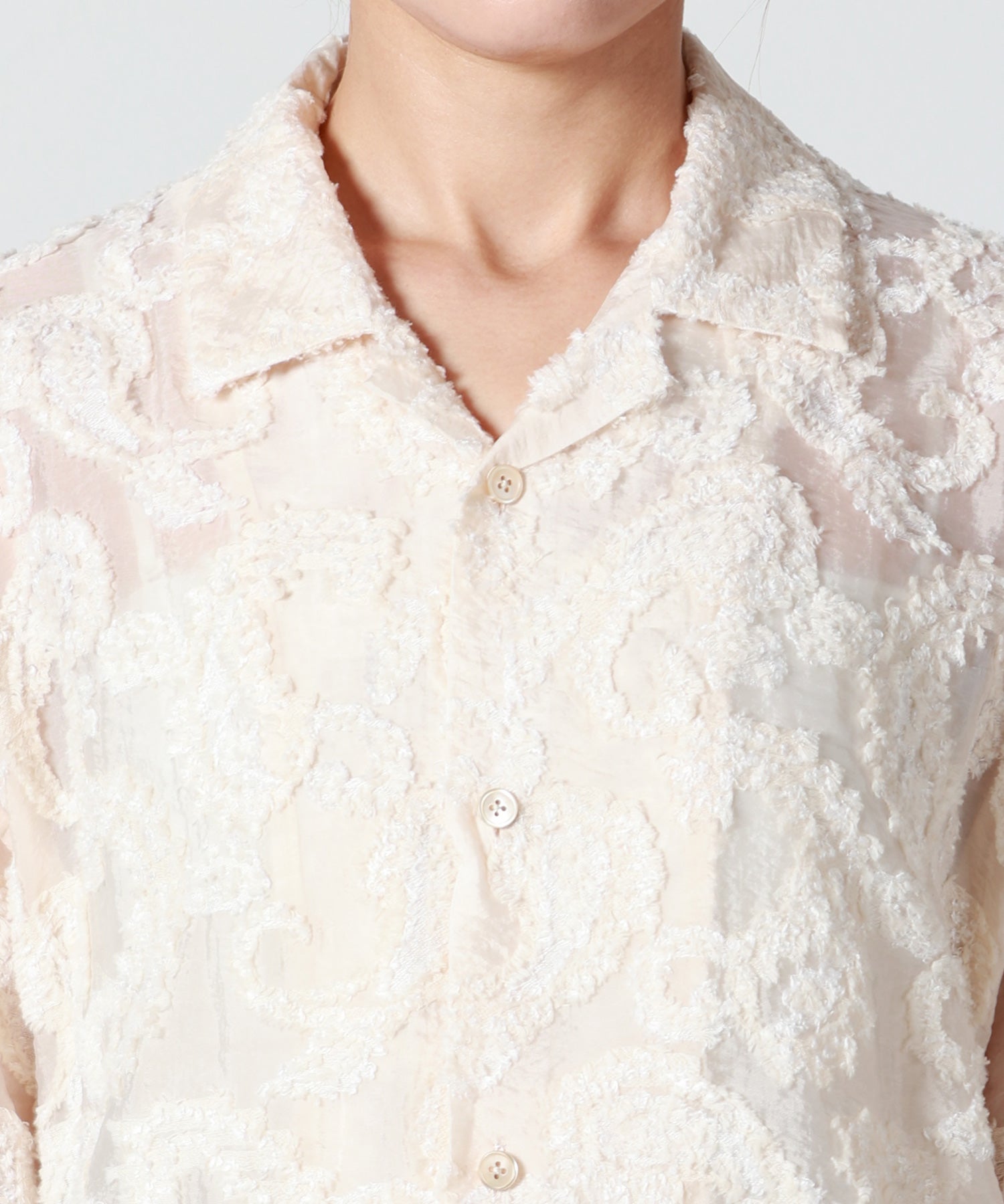08sircus(08サーカス)】 Paisley jacquard open collar shirt｜PARIGOT