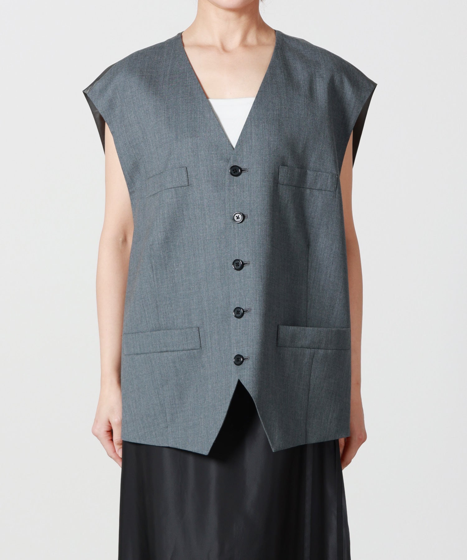 INSCRIRE(アンスクリア)】 WOOL OVER SIZE GILET｜PARIGOT ONLINE