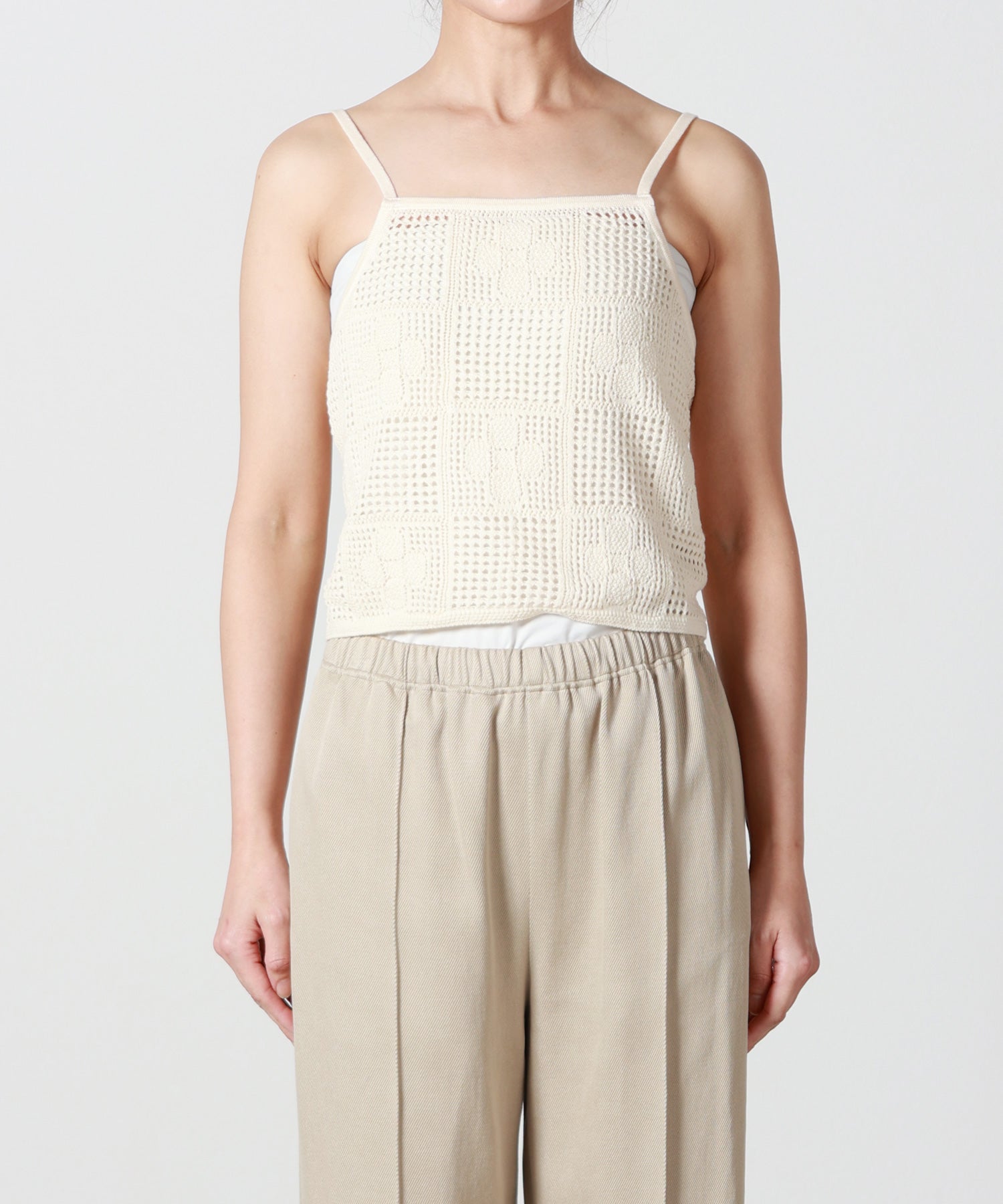 PHEENY(フィーニー)】 Cotton Lace Stitch Camisole｜PARIGOT ONLINE