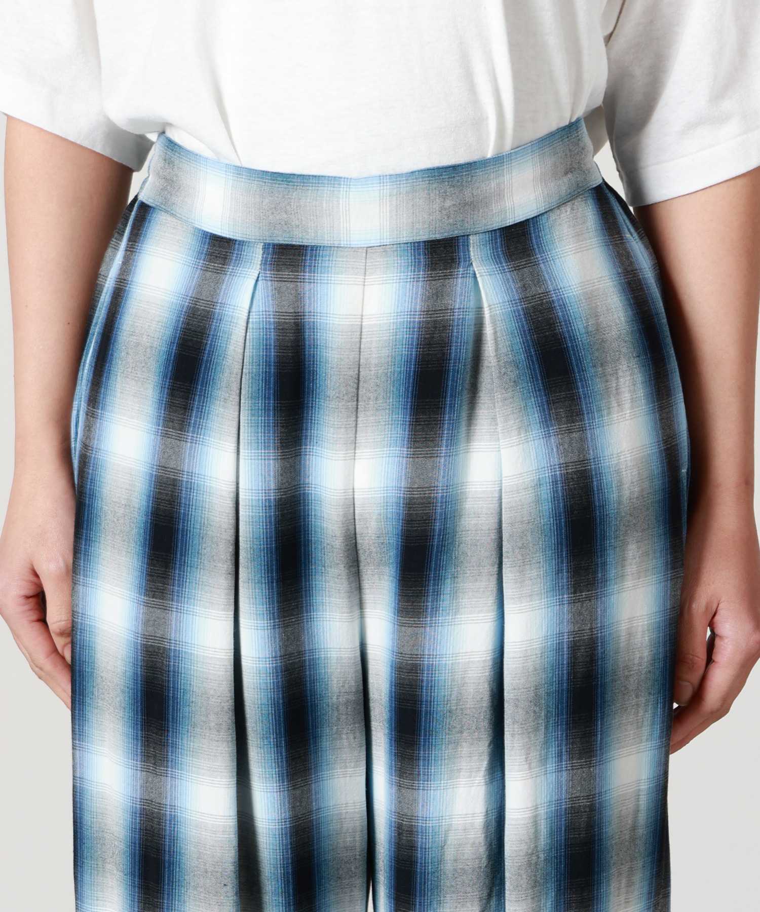 PHEENY(フィーニー)】 Rayon Ombre Check Gathered Pants｜PARIGOT