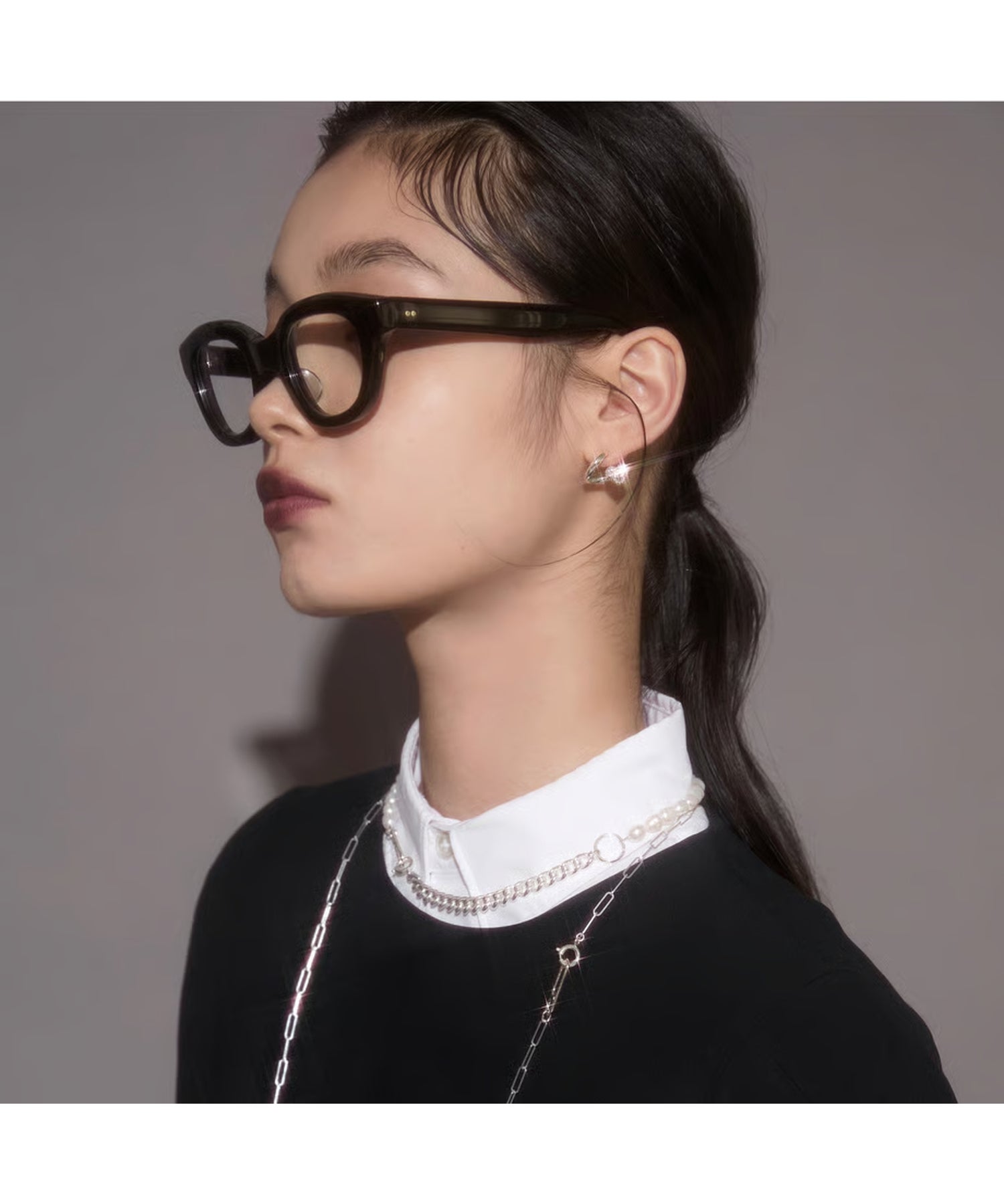 Soierie(ソワリー)】 Clip frame pearl necklace｜PARIGOT ONLINE