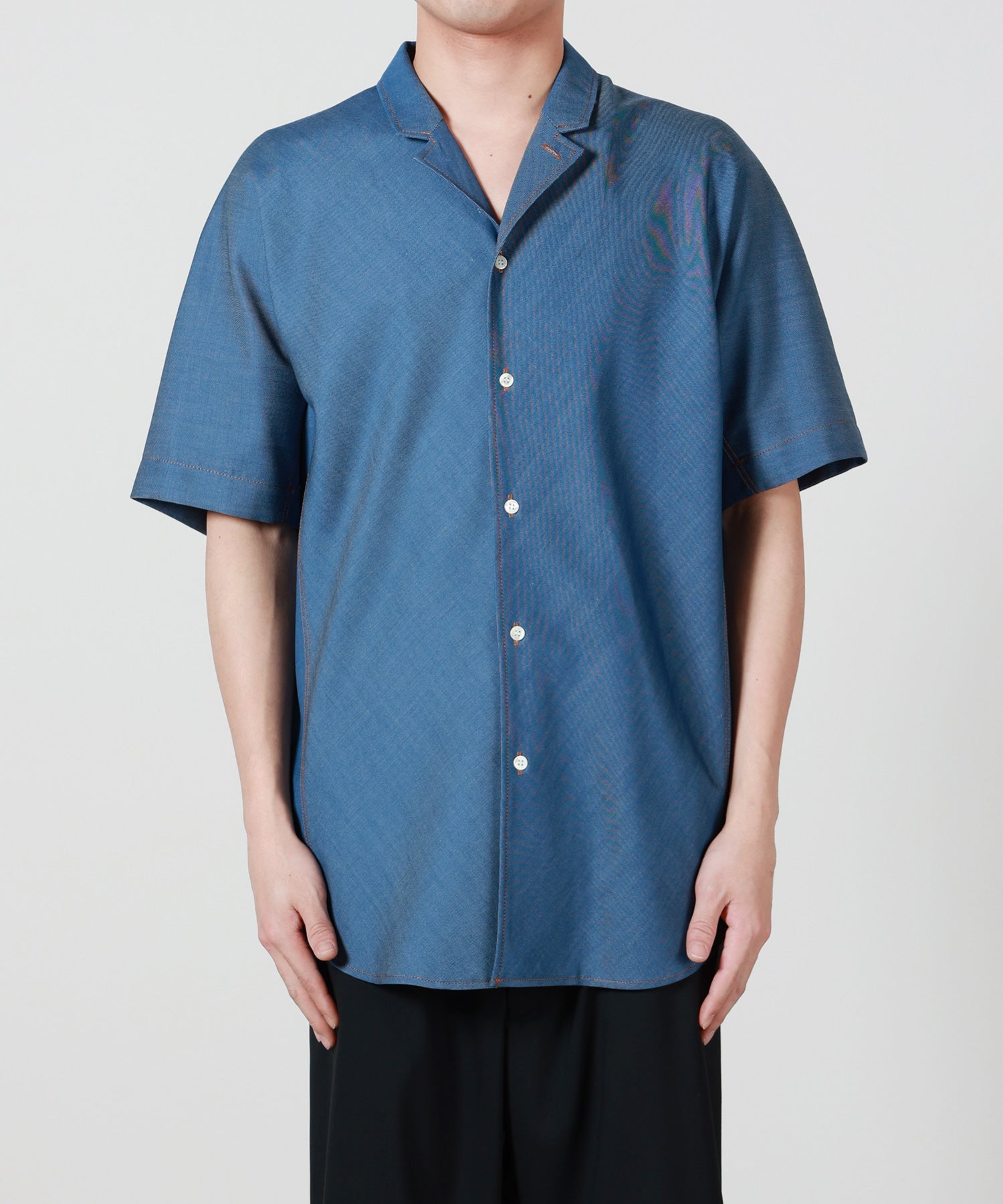 OVERCOAT(オーバーコート)】 SHORT SLEEVE SHIRT JACKET IN BLUE DENIM