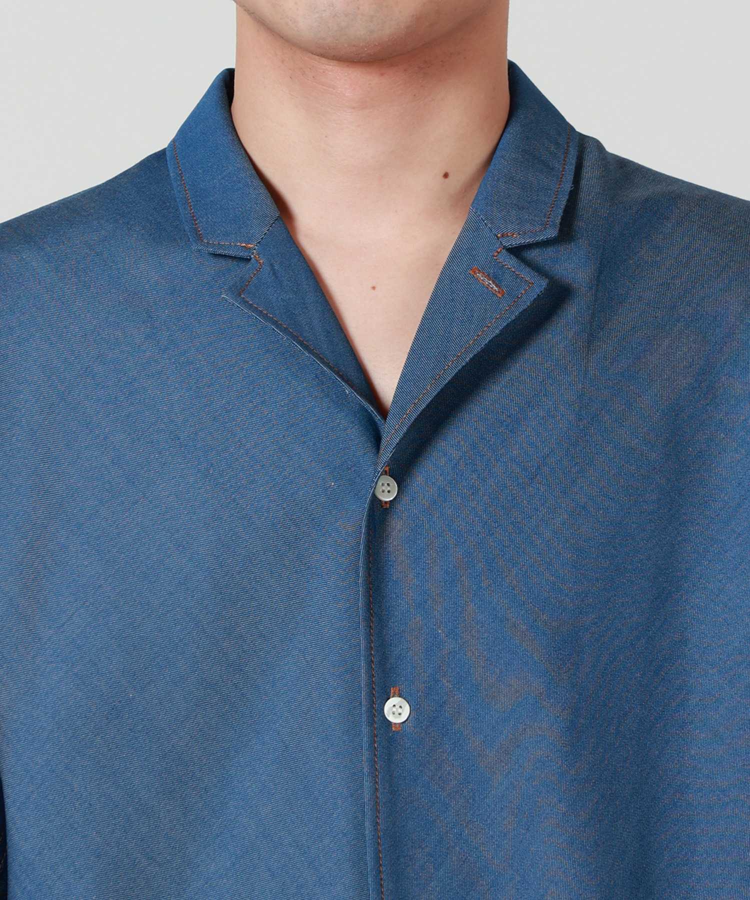 OVERCOAT(オーバーコート)】 SHORT SLEEVE SHIRT JACKET IN BLUE DENIM