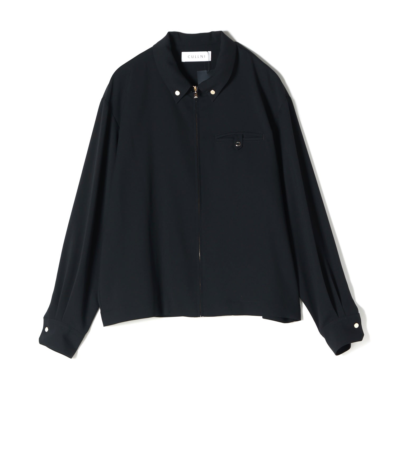 CULLNI(クルニ)】 Dry Stretch Cloth Button-Tab Pocket Zip Up Shirt