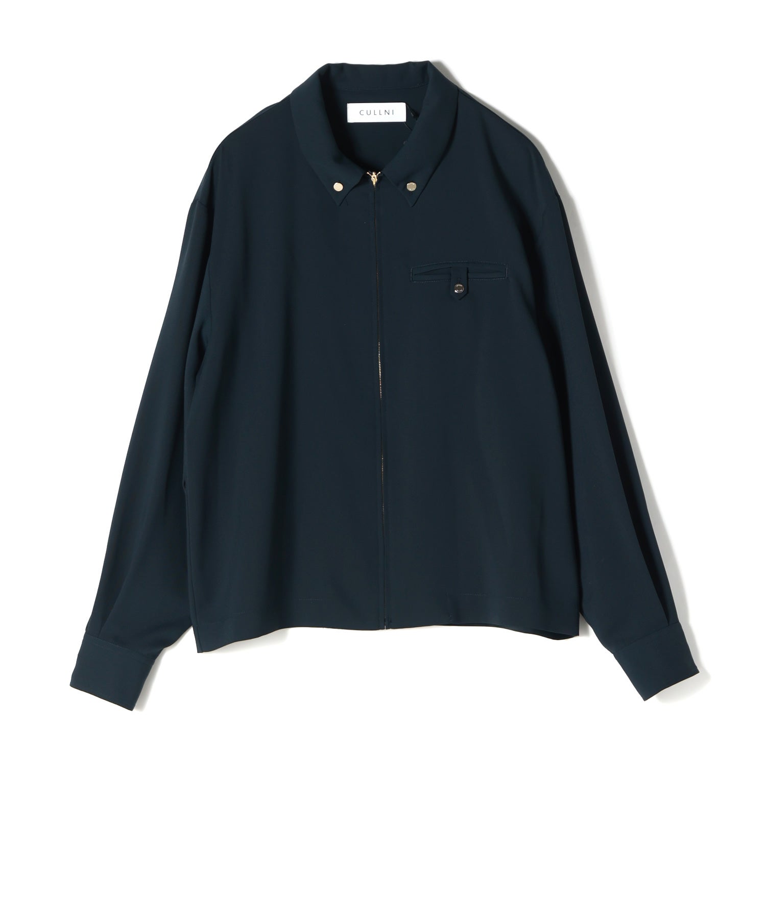 CULLNI(クルニ)】 Dry Stretch Cloth Button-Tab Pocket Zip Up Shirt