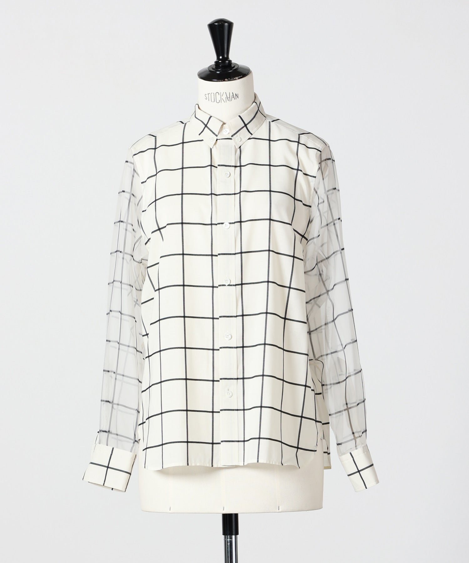 HYKE(ハイク)】 SHEER SLEEVE WINDOWPANE BLOUSE｜PARIGOT ONLINE