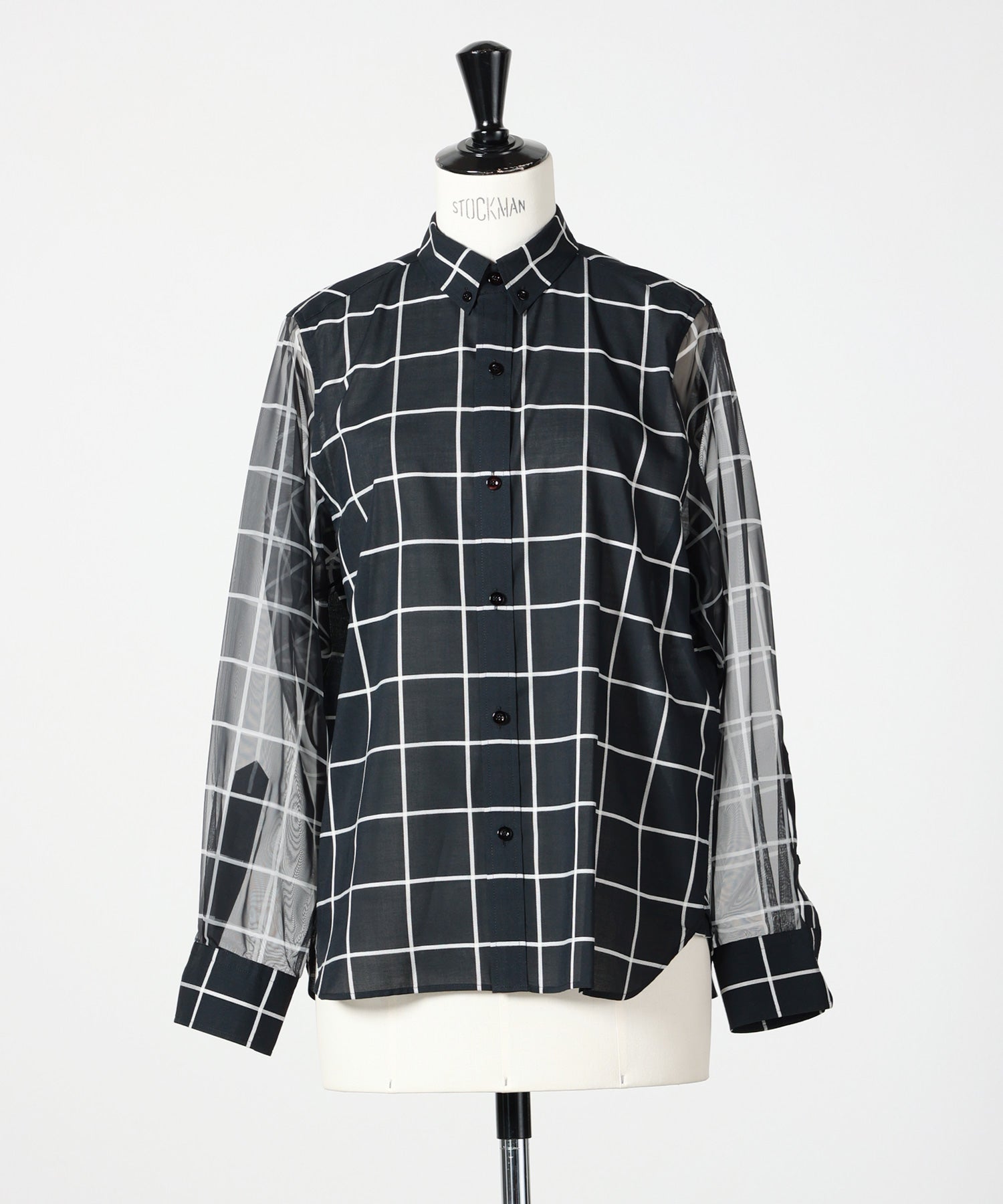 HYKE(ハイク)】 SHEER SLEEVE WINDOWPANE BLOUSE｜PARIGOT ONLINE