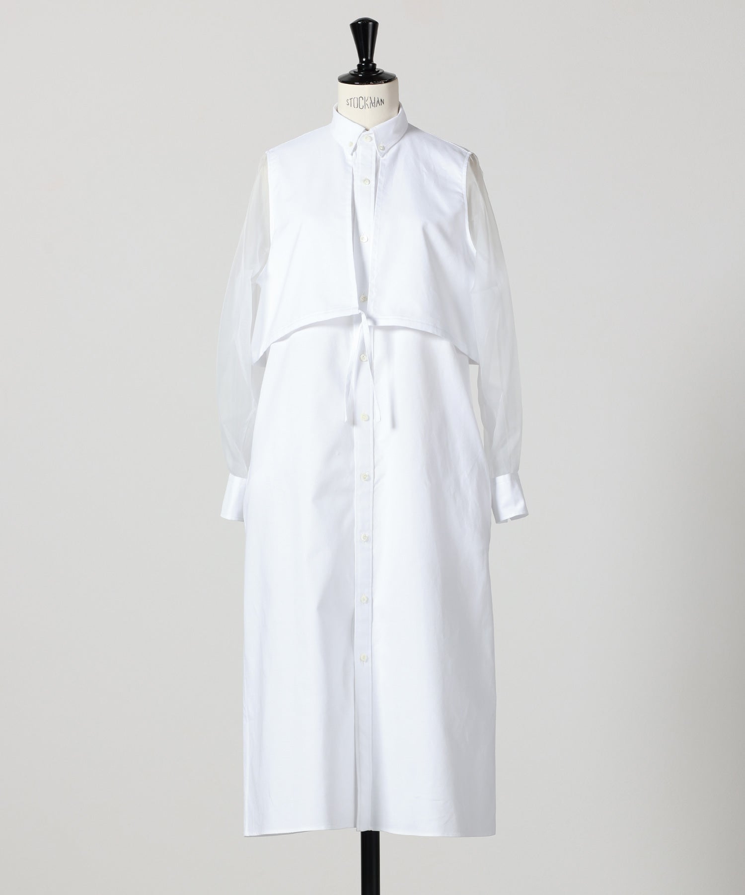 HYKE ハイク シャツロングワンピース 長袖 サイドフレア 個性派 ホワイト HYKE(ハイク)】 OXFORD SHEER SLEEVE DRESS｜PARIGOT ONLINE（パリゴ