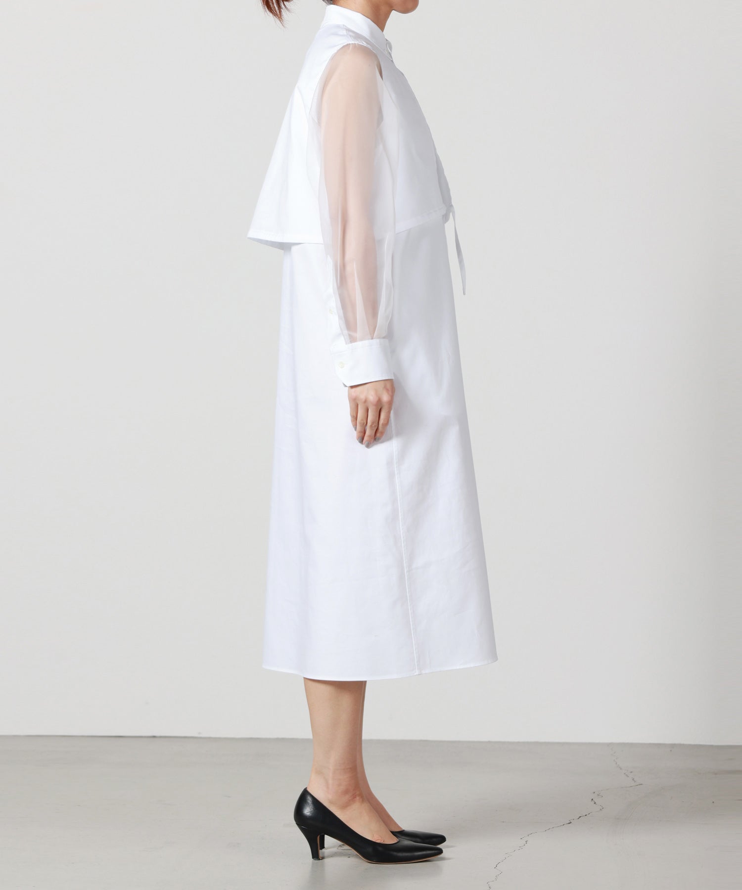 HYKE(ハイク)】 OXFORD SHEER SLEEVE DRESS｜PARIGOT ONLINE（パリゴ