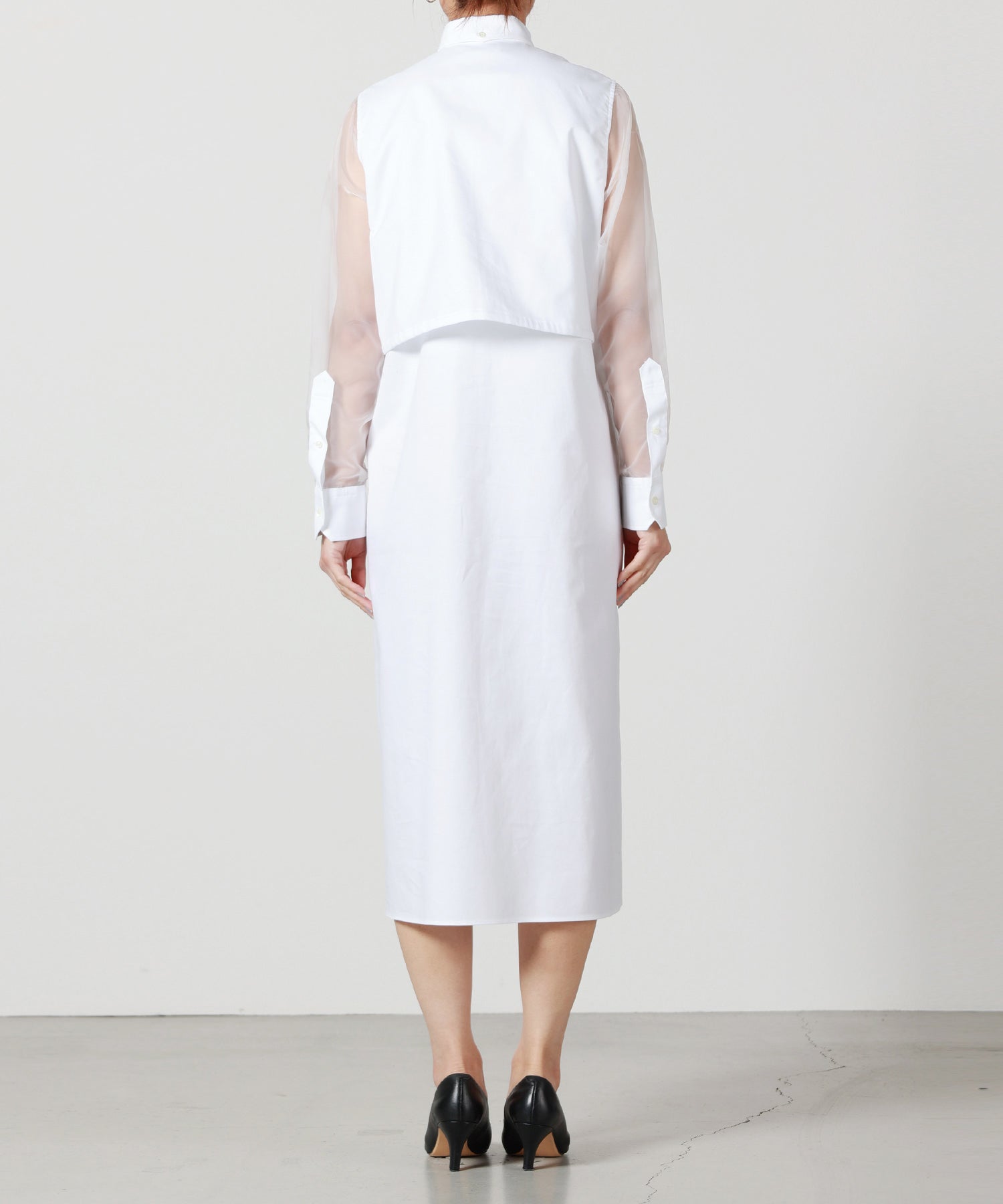 HYKE(ハイク)】 OXFORD SHEER SLEEVE DRESS｜PARIGOT ONLINE（パリゴ