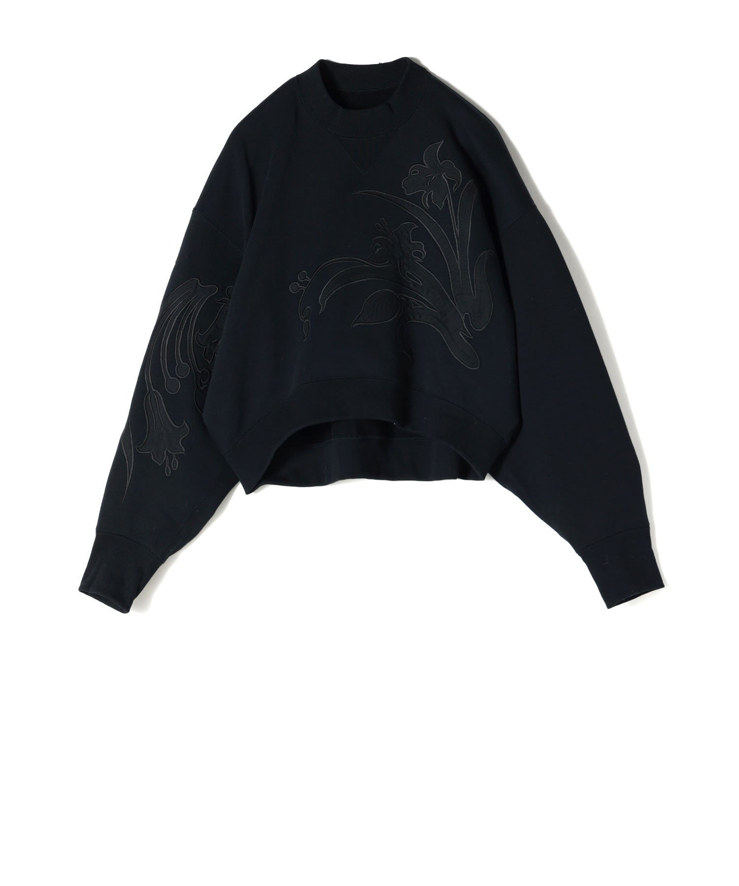Mame Kurogouchi(マメ クロゴウチ)】 Floral Embroidery Short Sweat