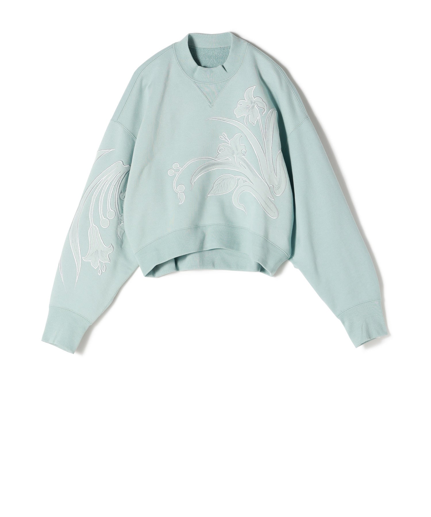 Mame Kurogouchi(マメ クロゴウチ)】 Floral Embroidery Short Sweat