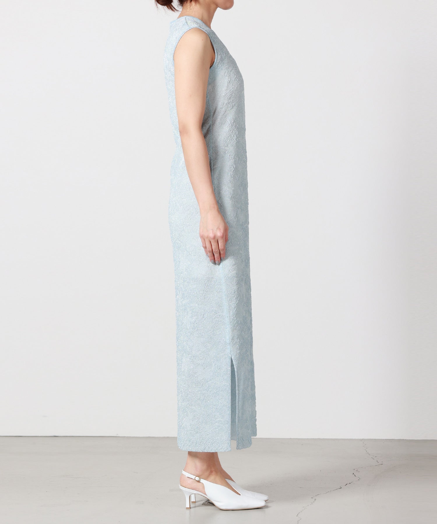 Mame Kurogouchi(マメ クロゴウチ)】 Floral Jacquard Sheer Knit