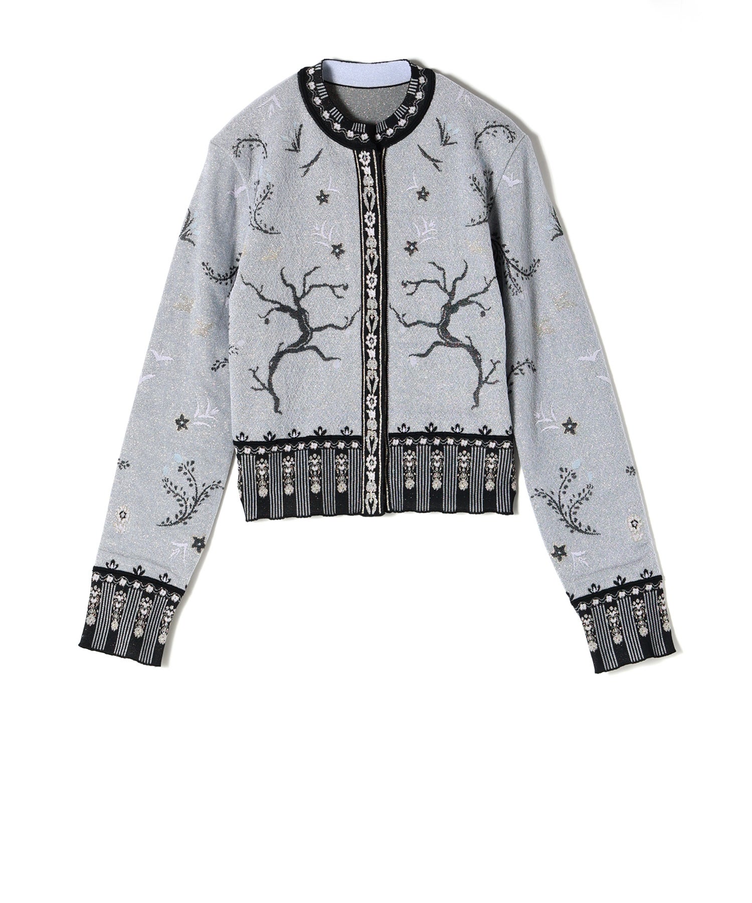 2/6まで　Mame Kurogouchiマメクロゴウチカーディガン Mame Kurogouchi(マメ クロゴウチ)】 Layered Jacquard Knit Cardigan