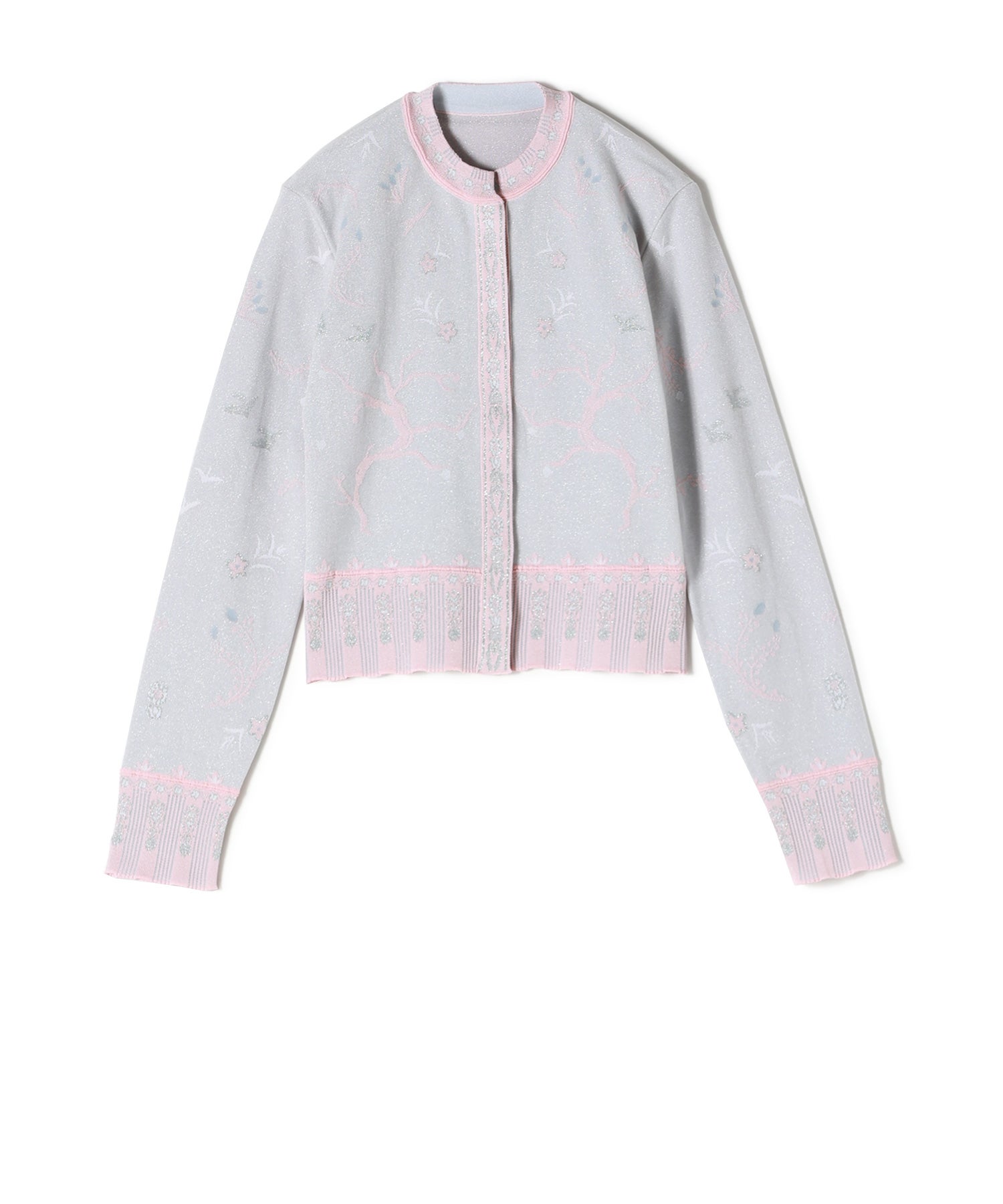 Mame Kurogouchi(マメ クロゴウチ)】 Layered Jacquard Knit Cardigan
