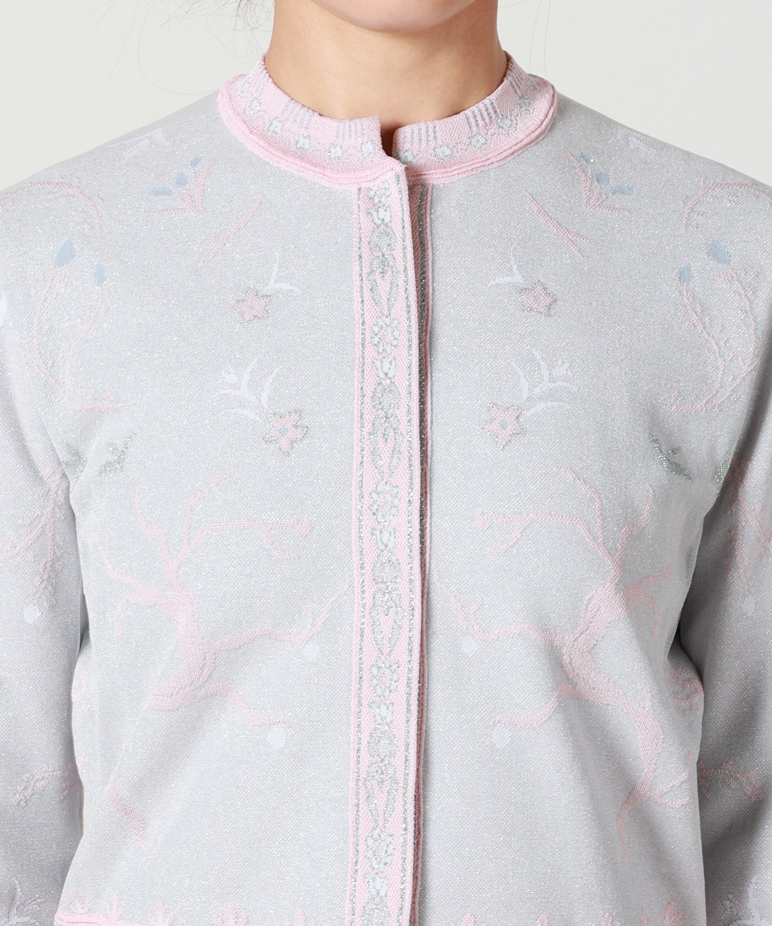 Mame Kurogouchi(マメ クロゴウチ)】 Layered Jacquard Knit Cardigan