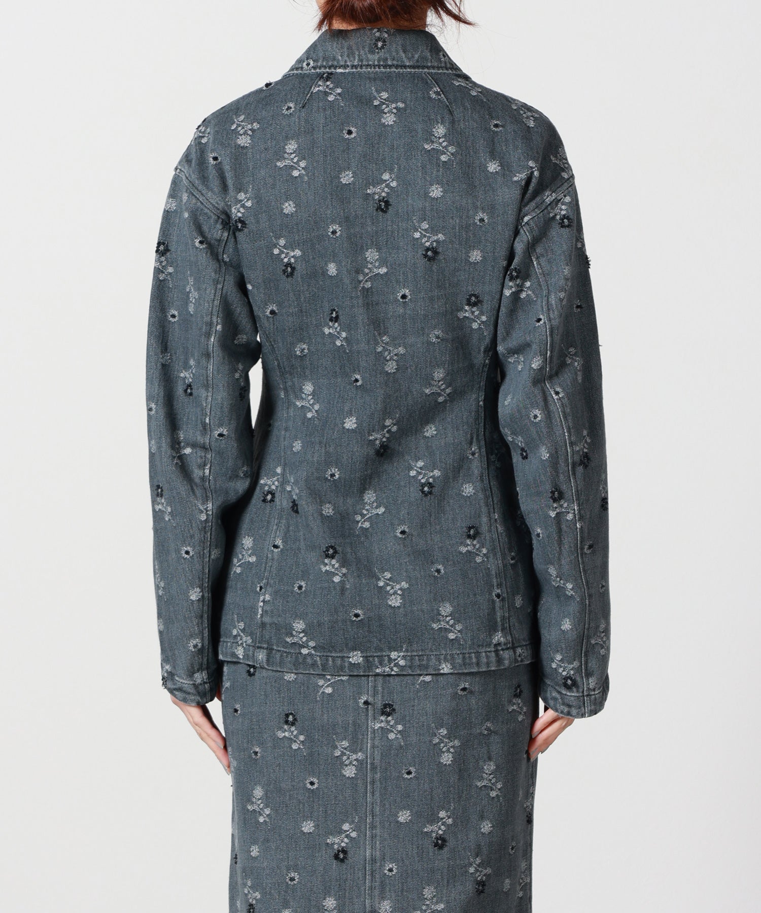Mame Kurogouchi(マメ クロゴウチ)】 Floral Jacquard Denim Jacket