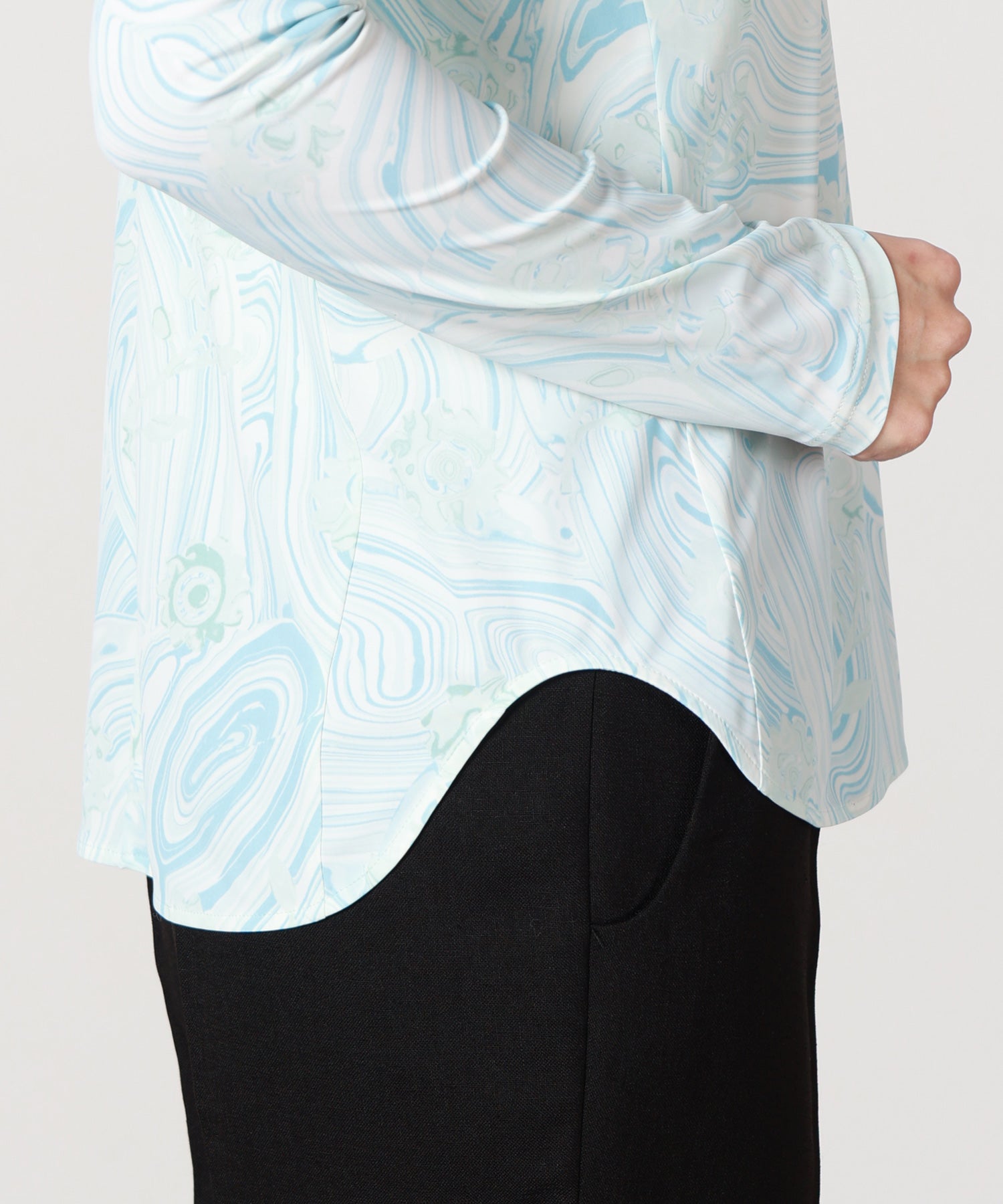Mame Kurogouchi(マメ クロゴウチ)】 Marble Print Jersey Long Sleeve