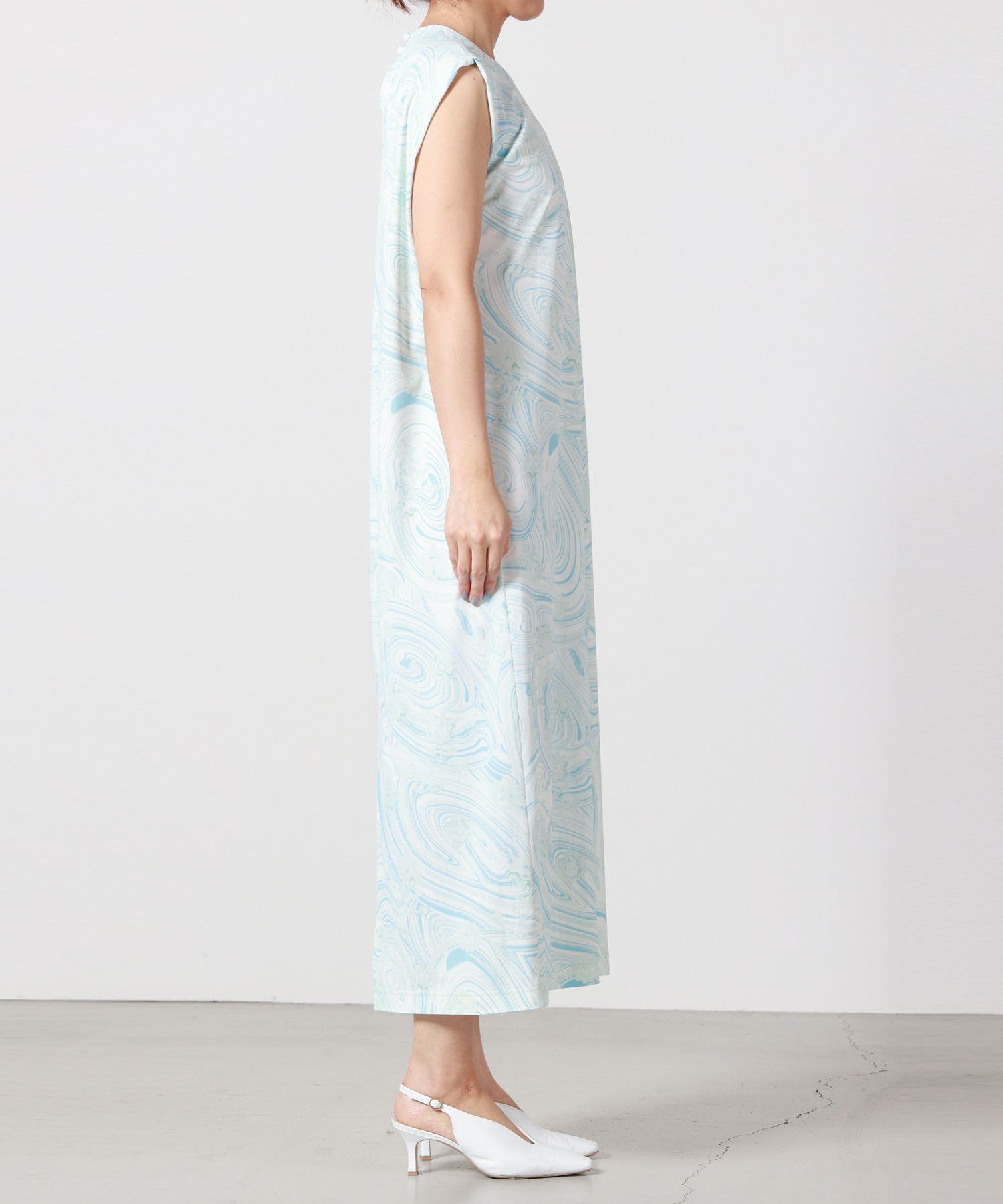 Mame Kurogouchi(マメ クロゴウチ)】 Marble Print Jersey Dress