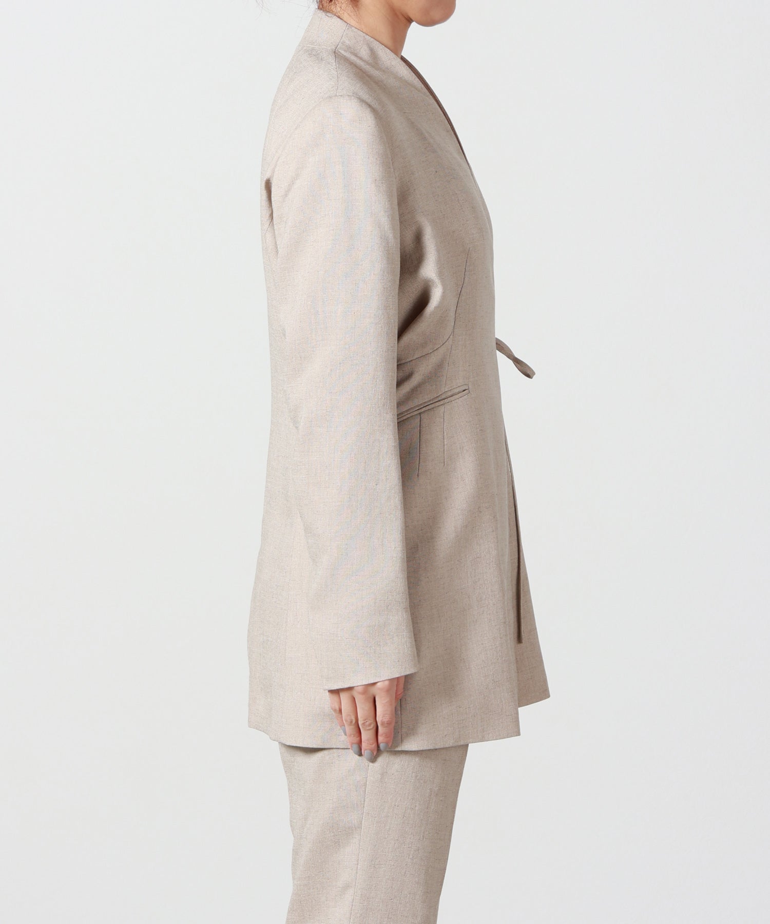 Mame Kurogouchi(マメ クロゴウチ)】 Triacetate Polyester Collarless