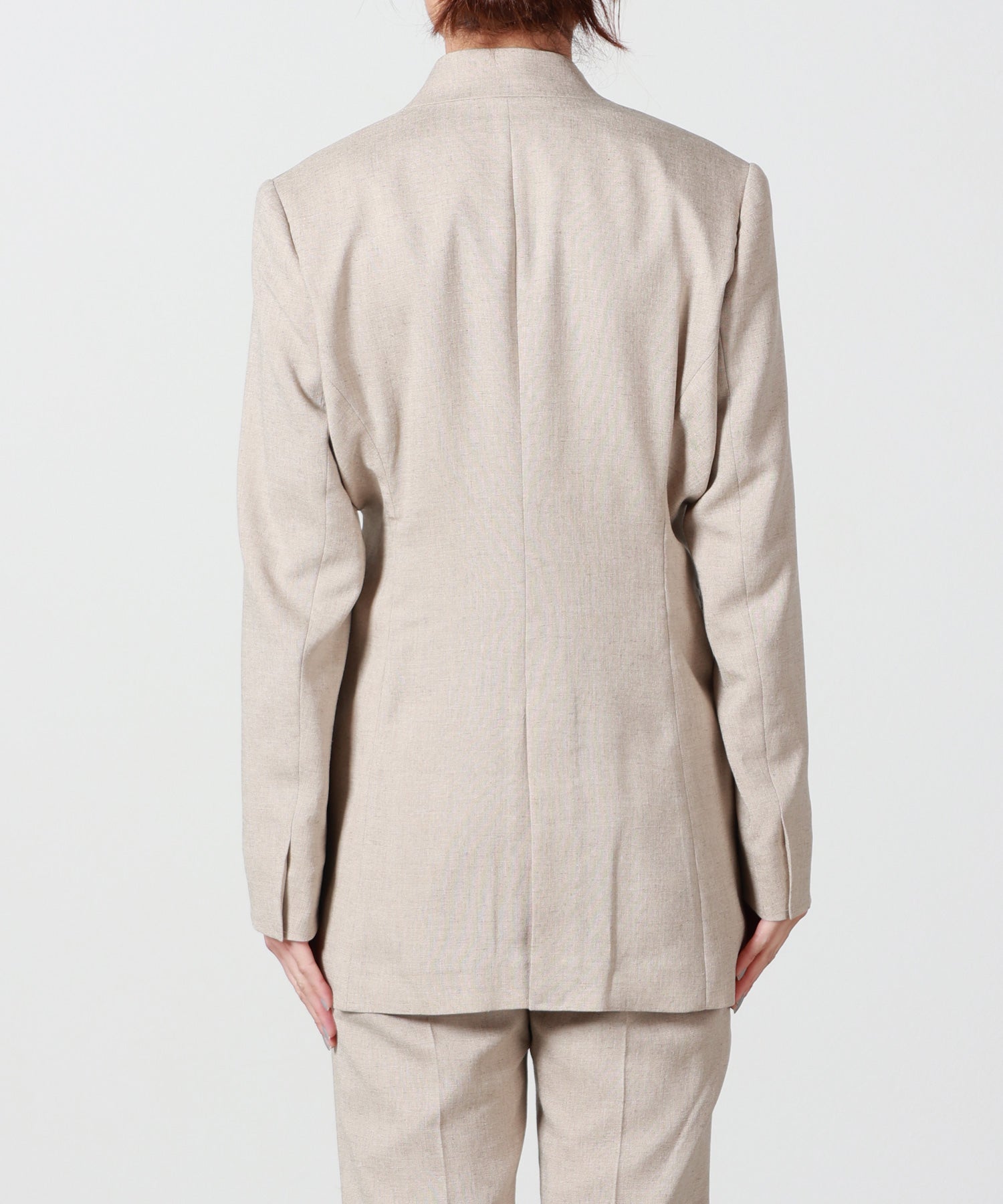 Mame Kurogouchi(マメ クロゴウチ)】 Triacetate Polyester Collarless