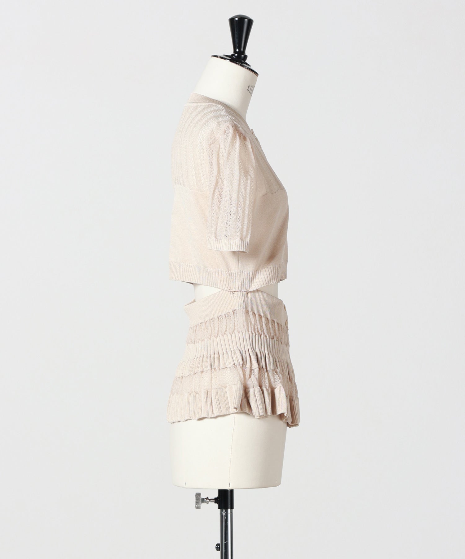 FETICO(フェティコ)】 CONVERTIBLE SHEER STRIPE KNIT CARDIGAN