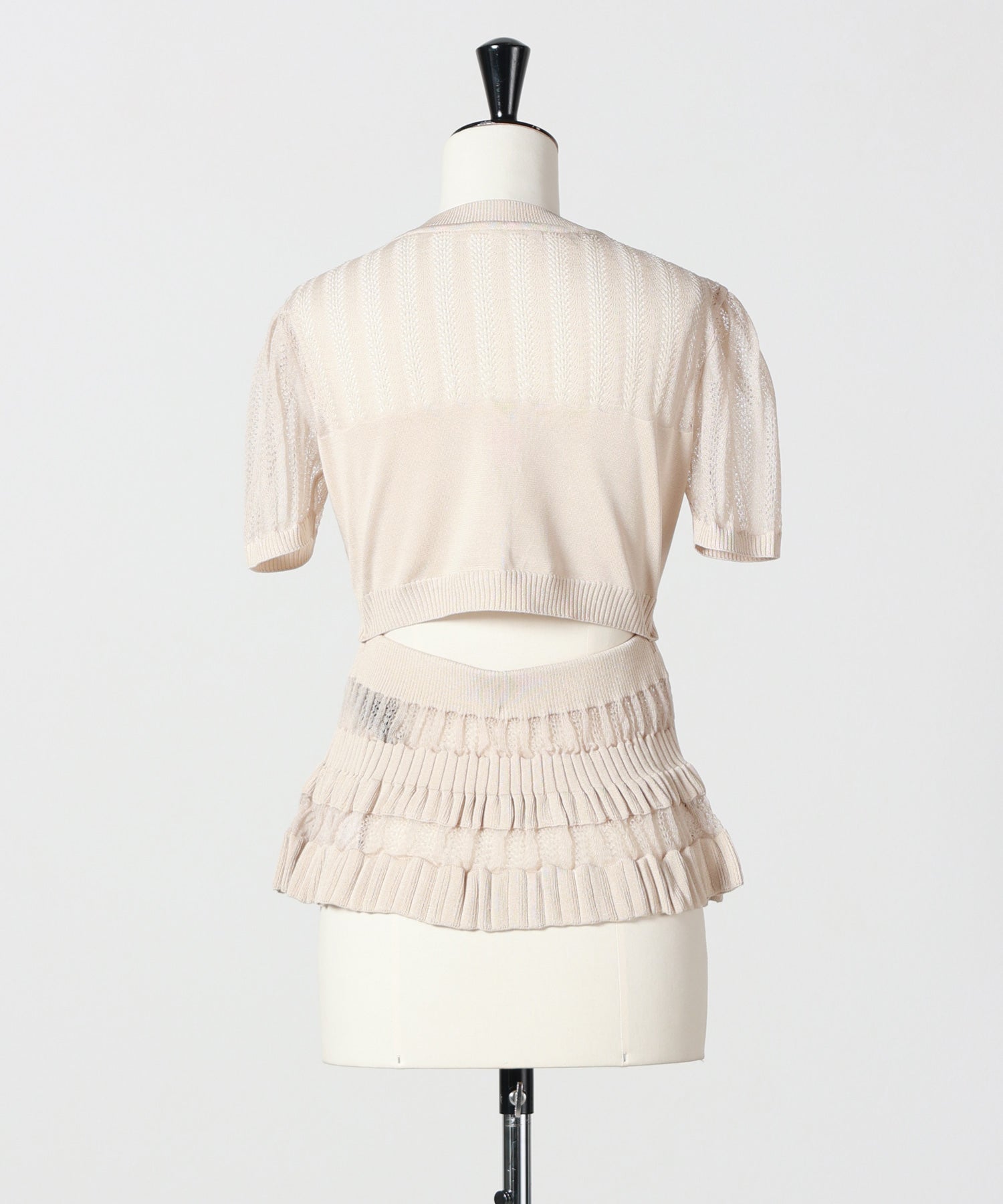 FETICO(フェティコ)】 CONVERTIBLE SHEER STRIPE KNIT CARDIGAN