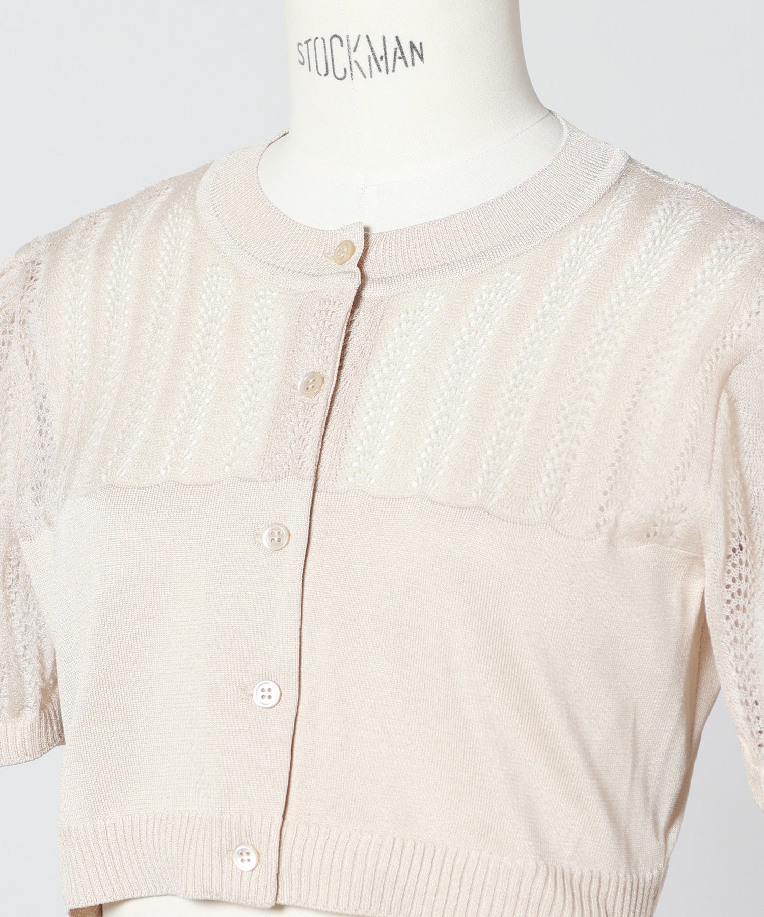 FETICO(フェティコ)】 CONVERTIBLE SHEER STRIPE KNIT CARDIGAN