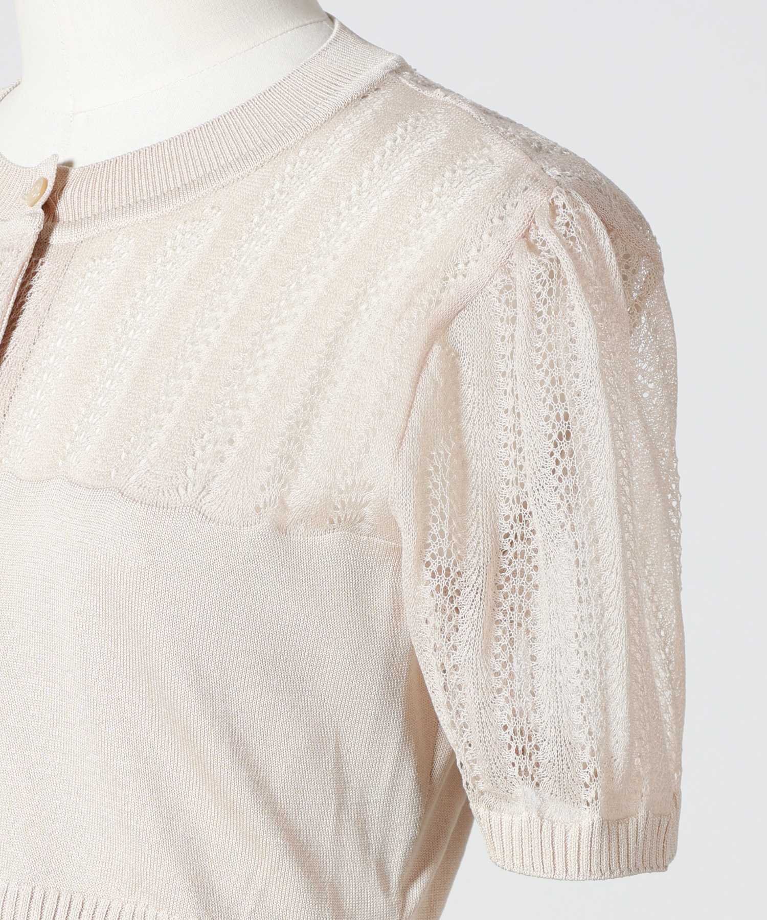 FETICO(フェティコ)】 CONVERTIBLE SHEER STRIPE KNIT CARDIGAN