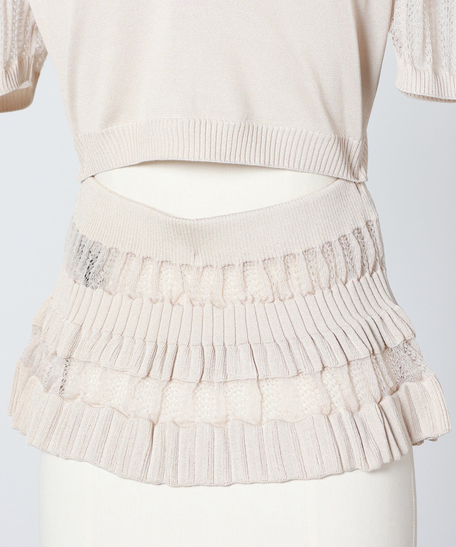 FETICO(フェティコ)】 CONVERTIBLE SHEER STRIPE KNIT CARDIGAN