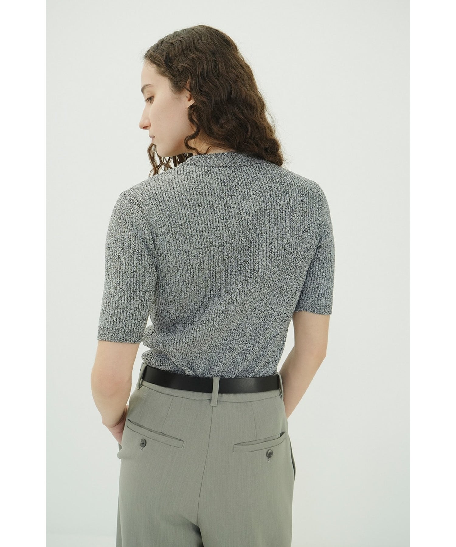 CLANE(クラネ)】 H/N HALF SLEEVE RIB KNIT TOPS|PARIGOT ONLINE CLANE(クラネ)】 H/N HALF SLEEVE RIB KNIT TOPS|PARIGOT ONLINE