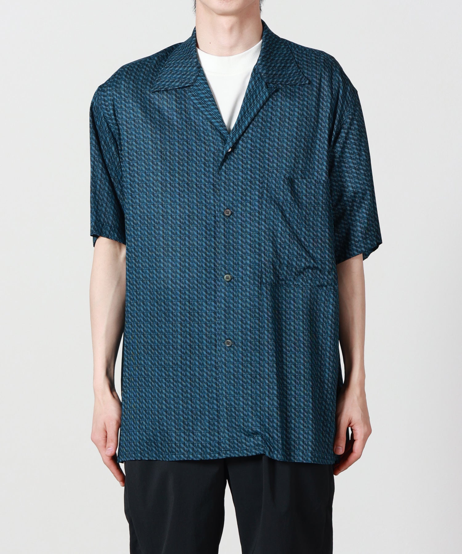YOKE(ヨーク)】 Vintage Pattern Printed Rayon Open Collar Shirt