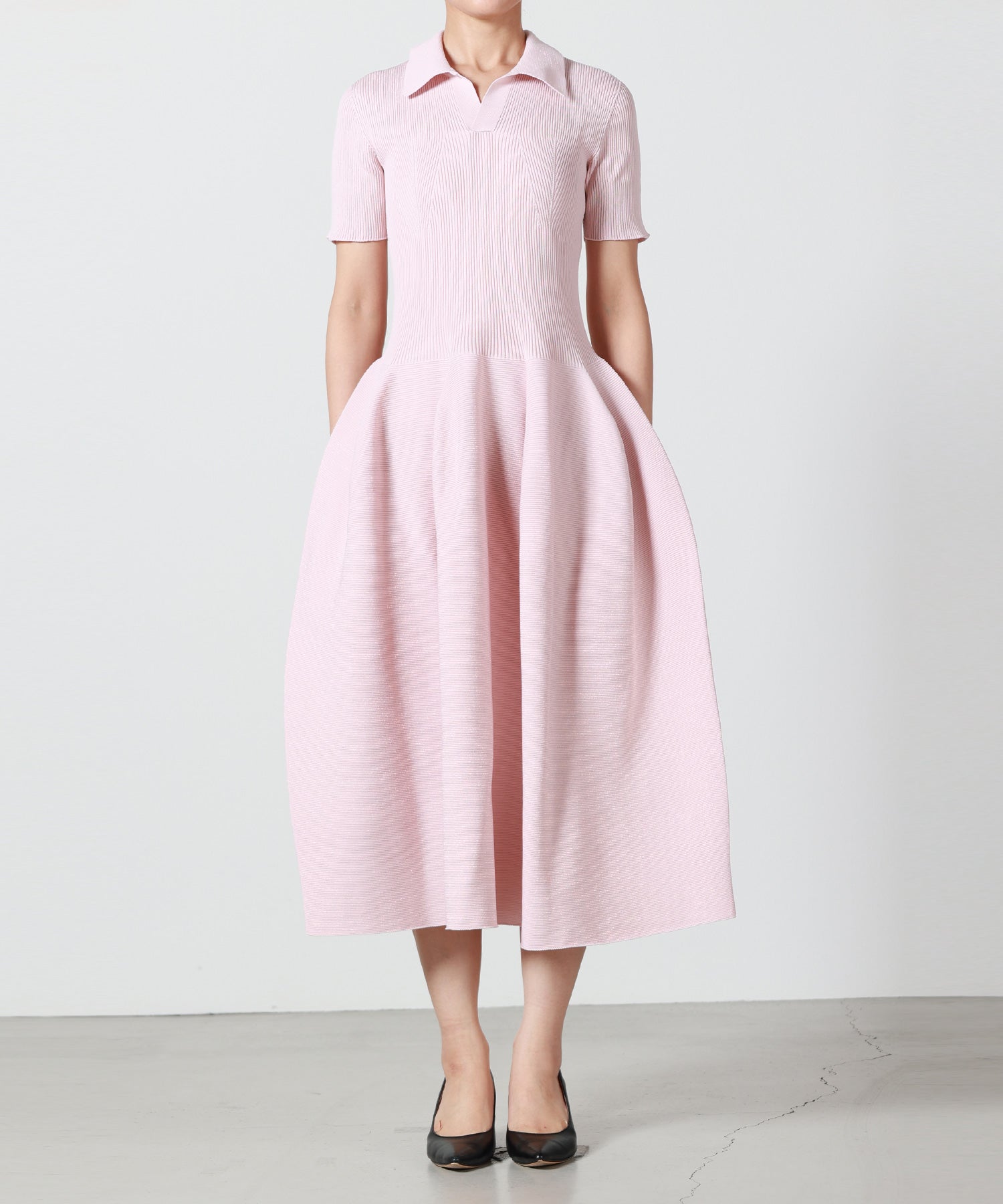 CFCL POTTERY ワンピース　ピンク　未使用　サイズ1 CFCL(シーエフシーエル)】 POTTERY GLITTER SHORT SLEEVE POLO DRESS
