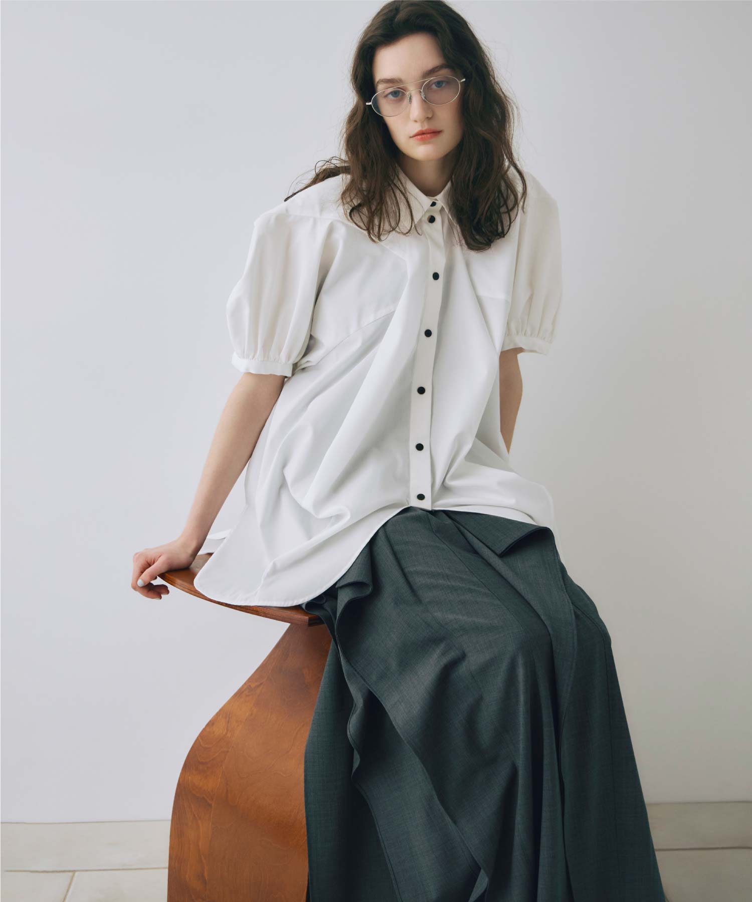 ENFOLD(エンフォルド)】 SQUARE DRAPE MAXI-SKIRT｜PARIGOT ONLINE