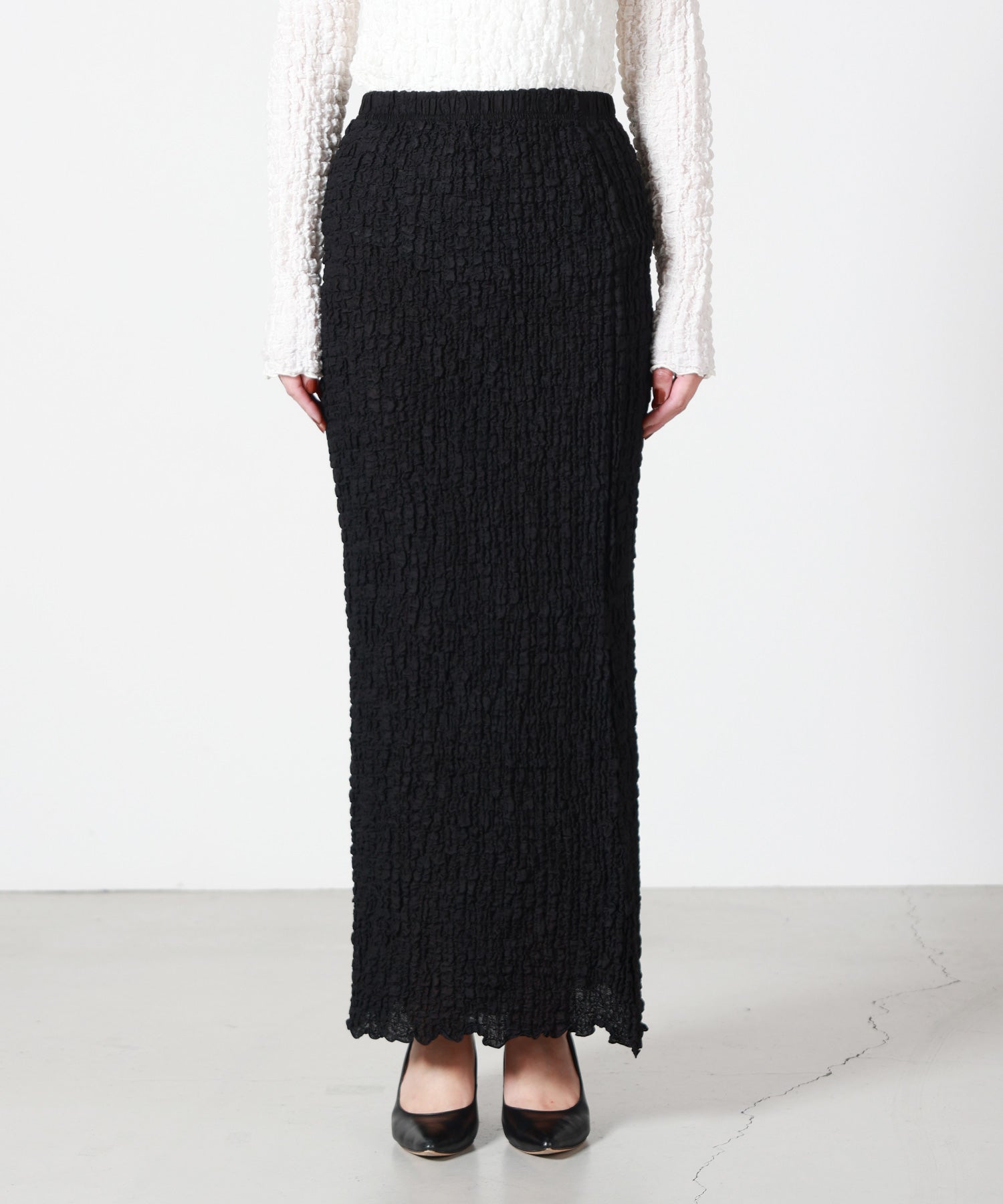PHEENY(フィーニー)】 Shrink Lace Frill Skirt｜PARIGOT ONLINE