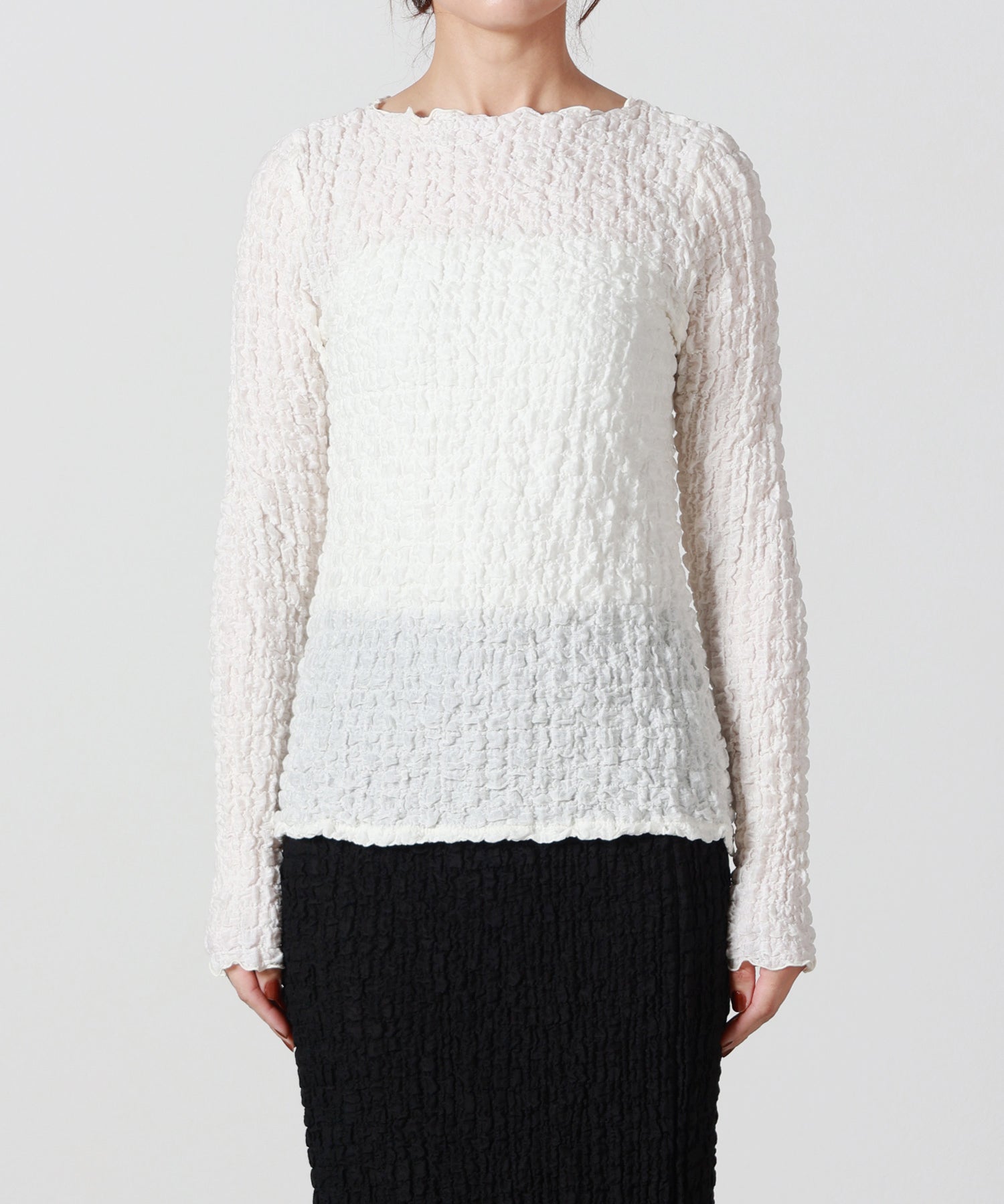 PHEENY(フィーニー)】 Shrink Lace Frill Top｜PARIGOT ONLINE（パリゴ