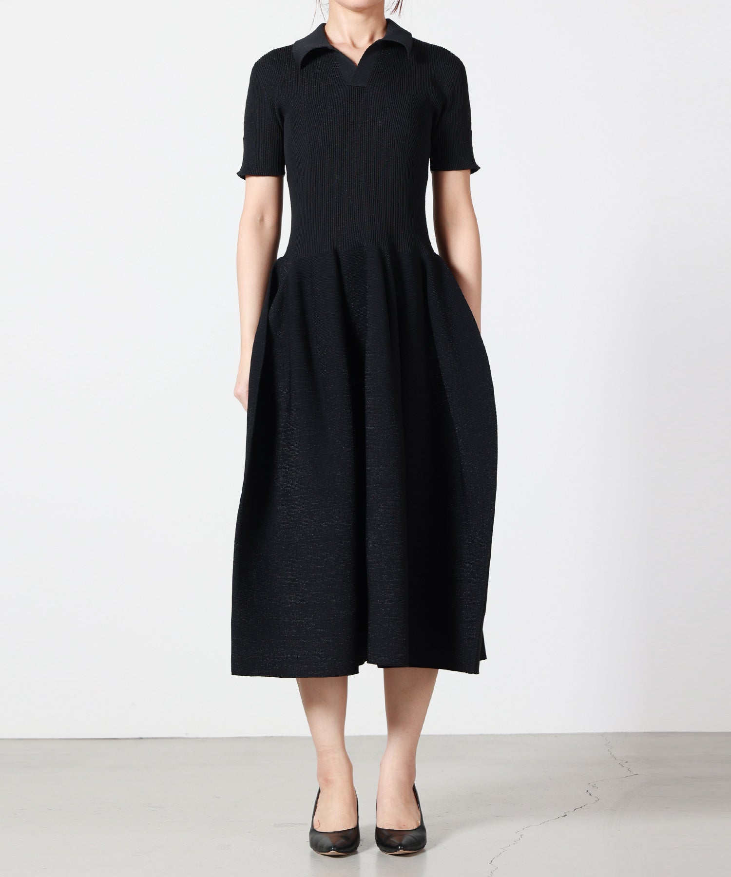 CFCL(シーエフシーエル)】 POTTERY GLITTER SHORT SLEEVE POLO DRESS