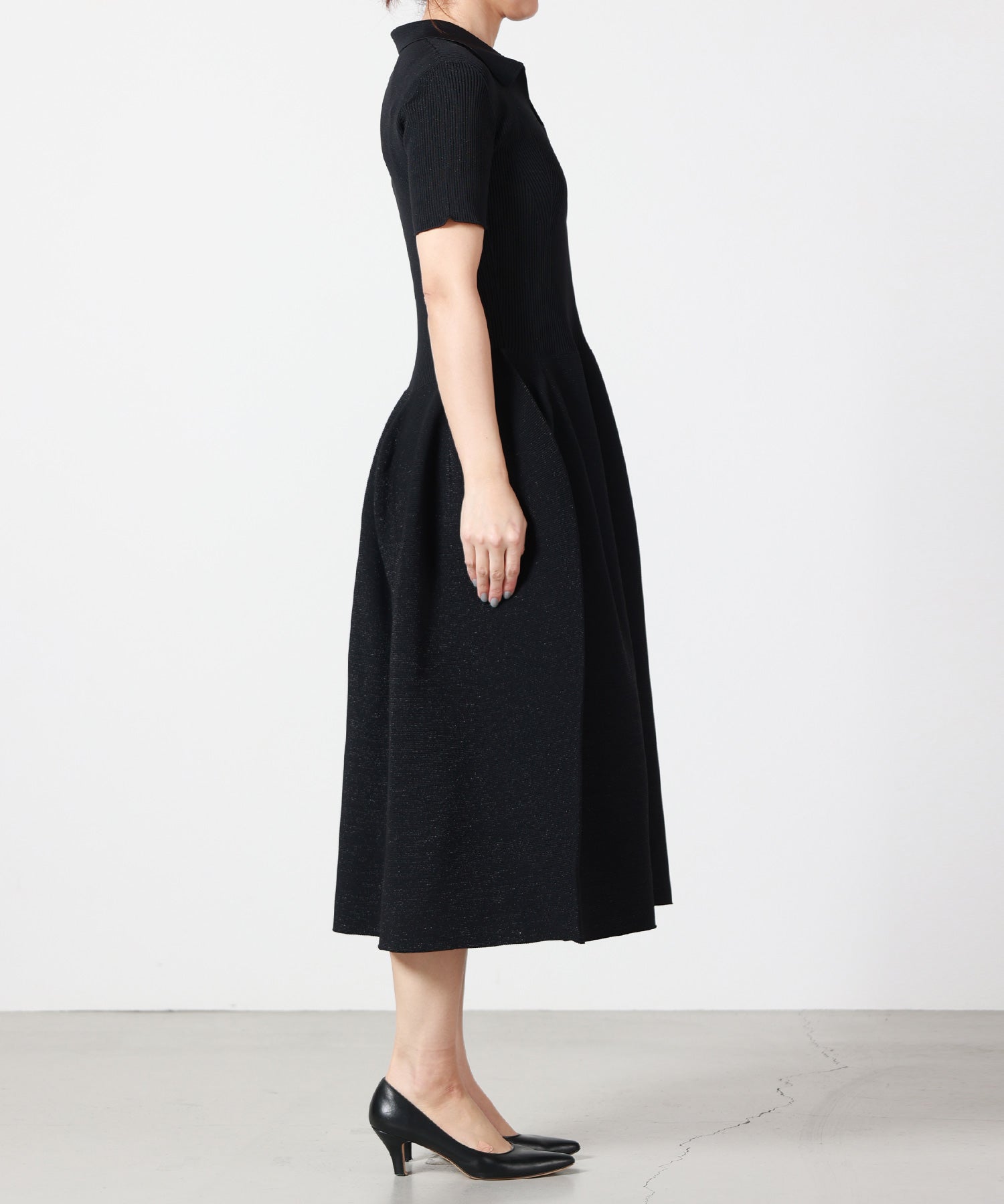 CFCL(シーエフシーエル)】 POTTERY GLITTER SHORT SLEEVE POLO DRESS