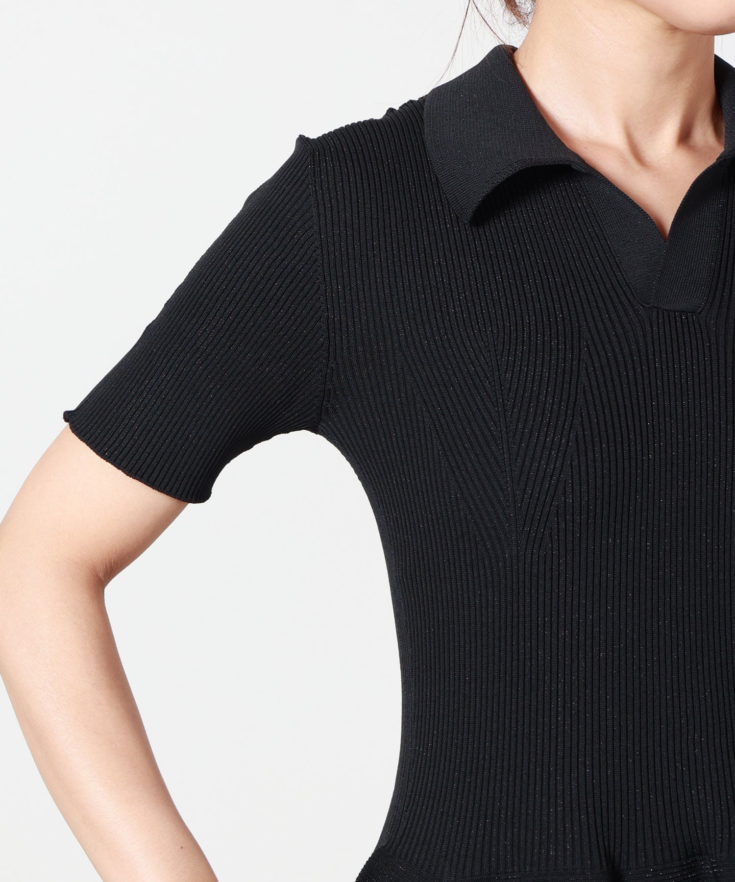 CFCL(シーエフシーエル)】 POTTERY GLITTER SHORT SLEEVE POLO DRESS