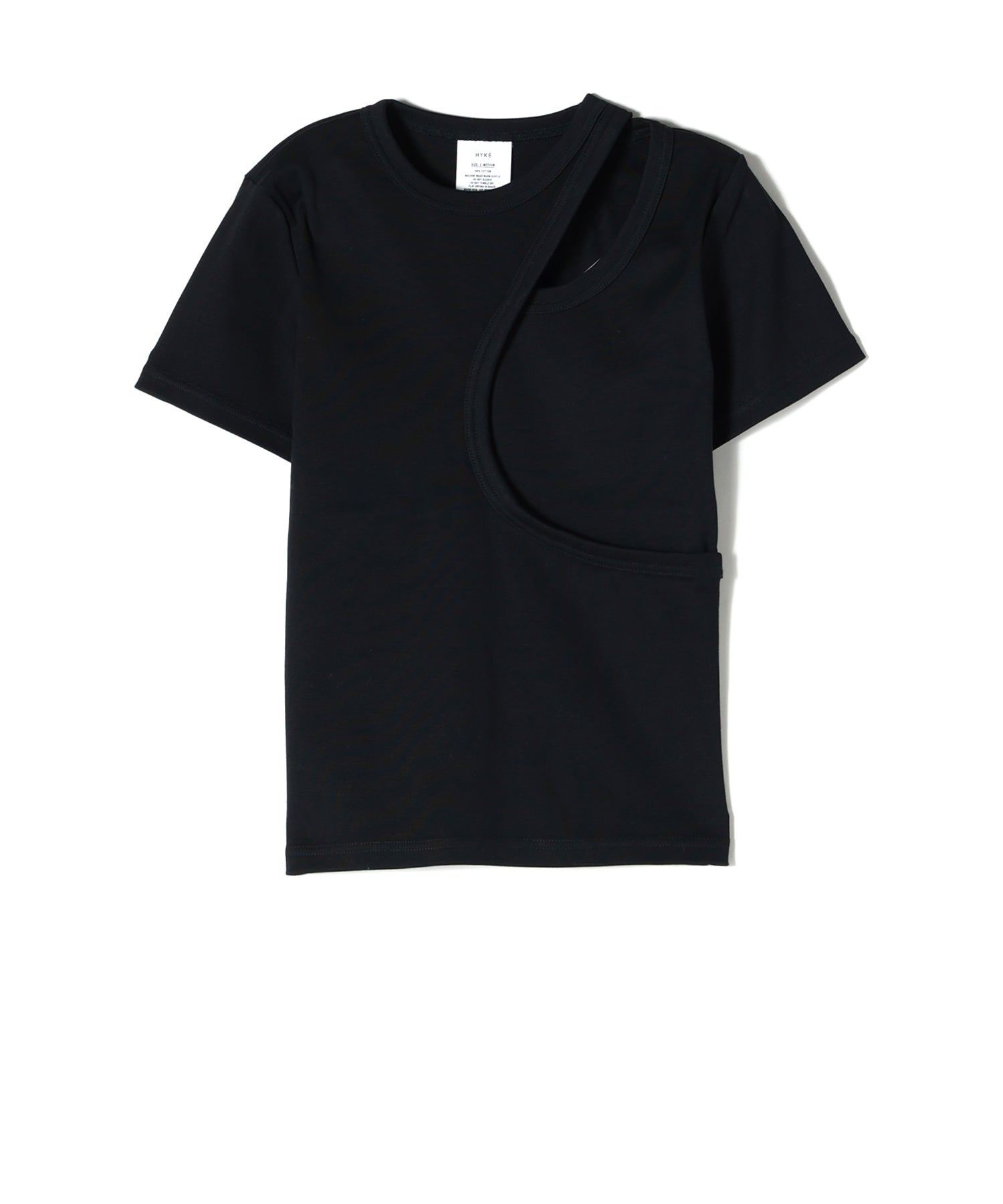 HYKE カットソー CROPPED SHORT SLV／TEE／BIGFIT（6．5OZ