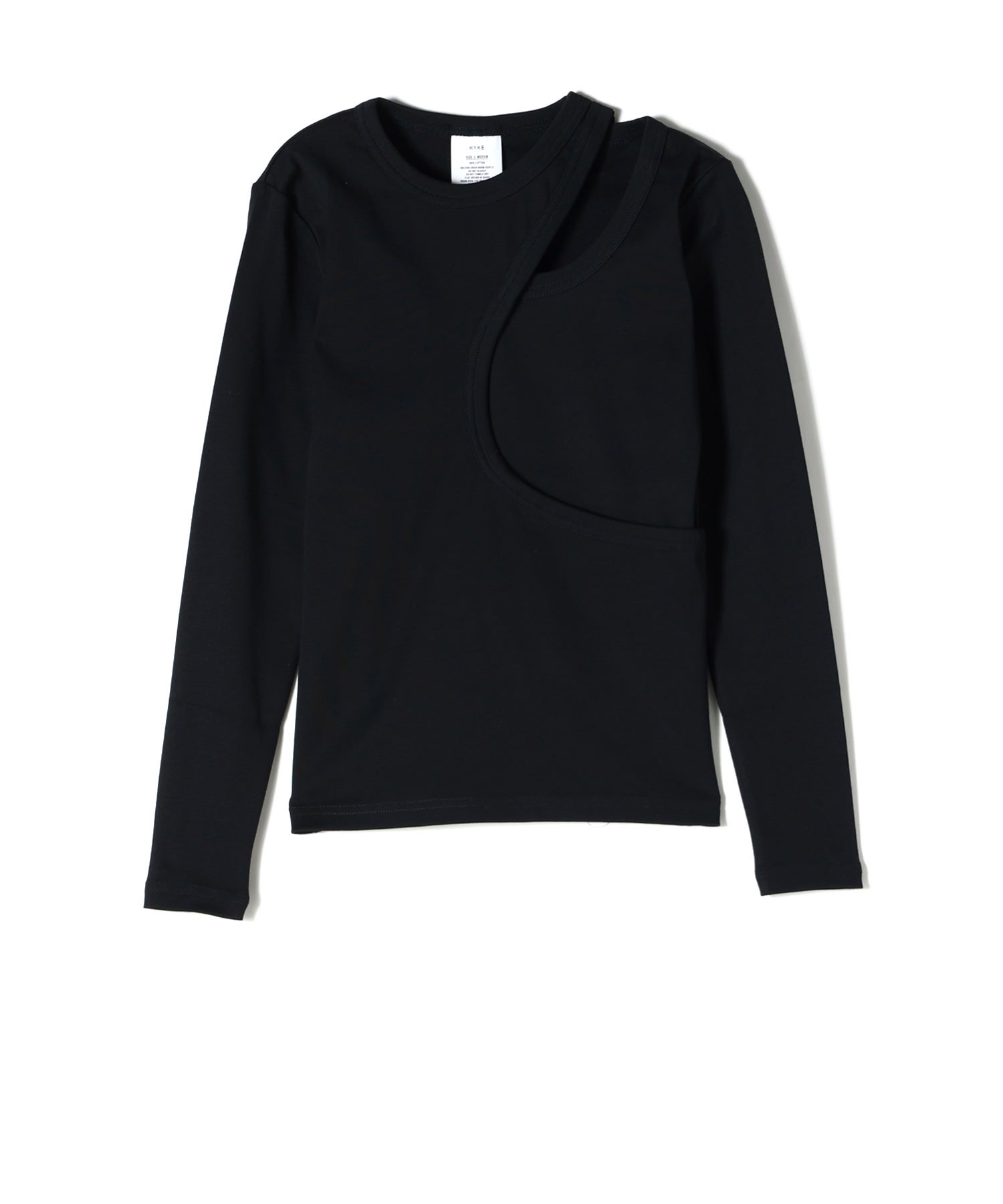HYKE ブラック 長袖カットソー 01 HYKE(ハイク)】 LAYERED LONG SLV TEE｜PARIGOT ONLINE（パリゴ