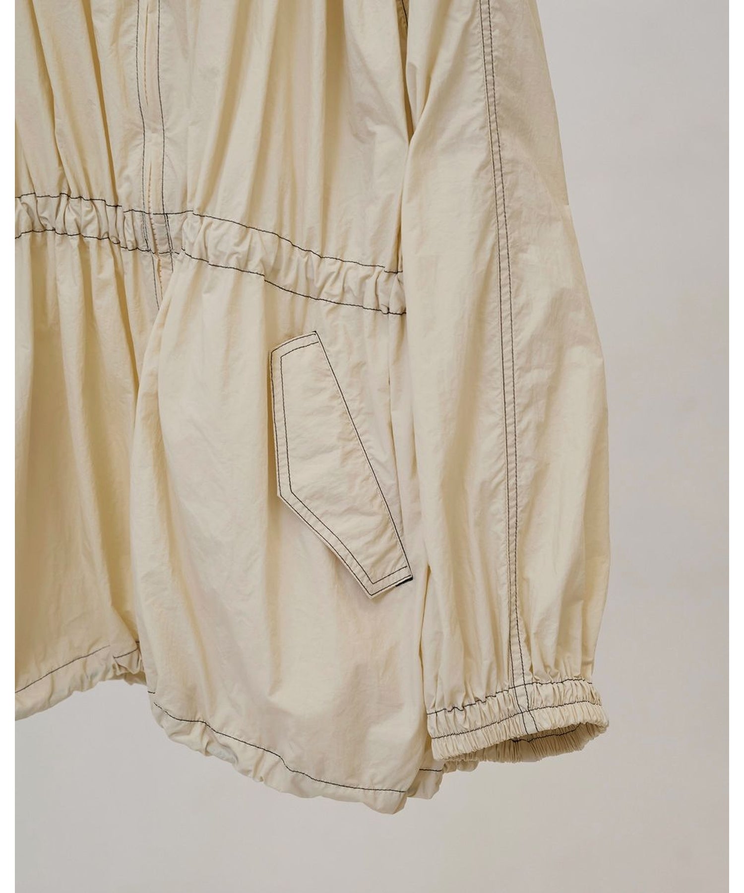 トゥデイフル Nylon Gather Blouson アイボリー　38 TODAYFUL/トゥデイフル】Nylon Gather Blouson/ナイロンギャザー
