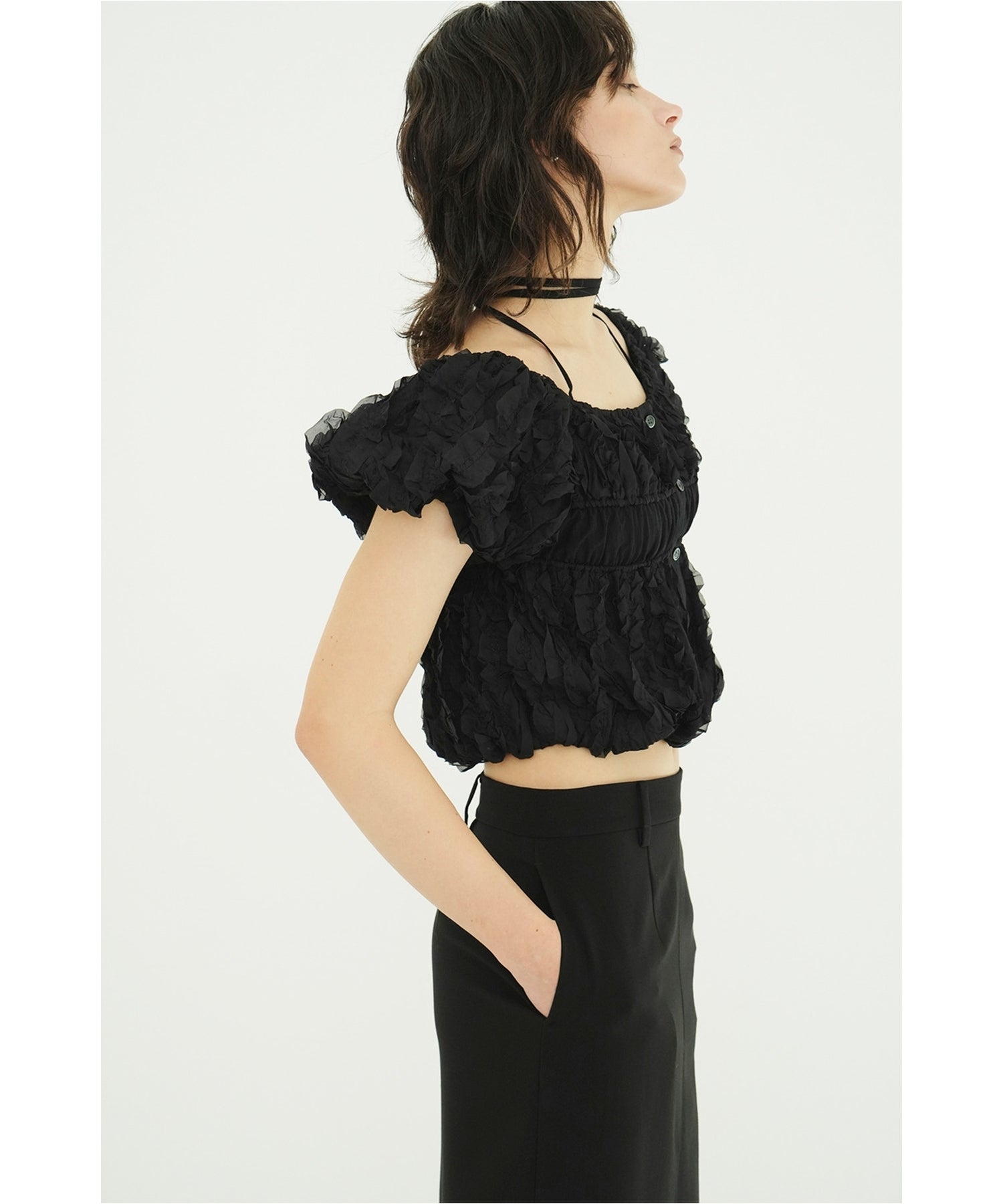 CLANE(クラネ)】 W FACE TOPSTITCHED FRILL TOPS｜PARIGOT ONLINE
